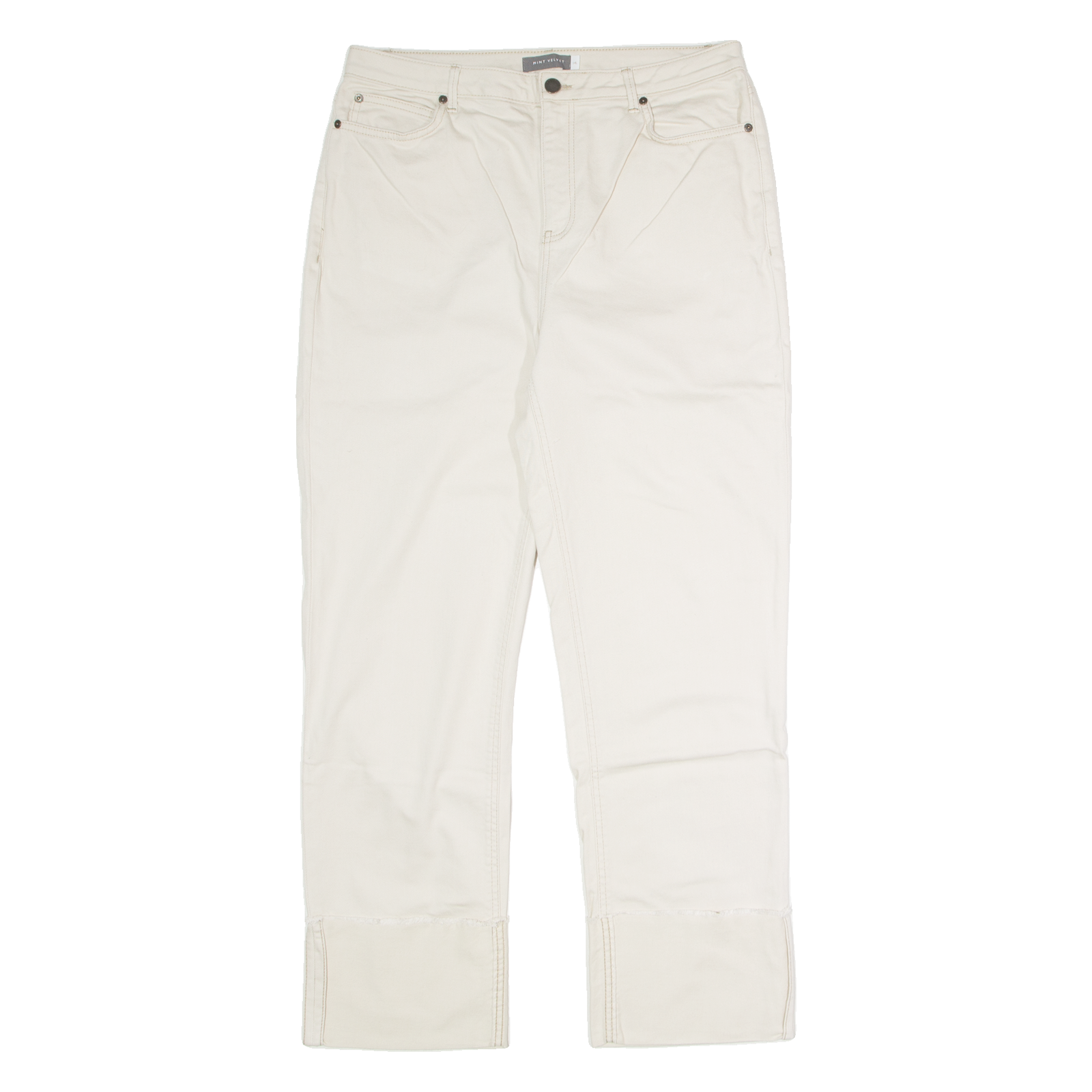 MINT VELVET Womens Jeans Cream Regular Straight Stone Wash W34 L29 Refurbished - N/A refurbished available on Cerqular