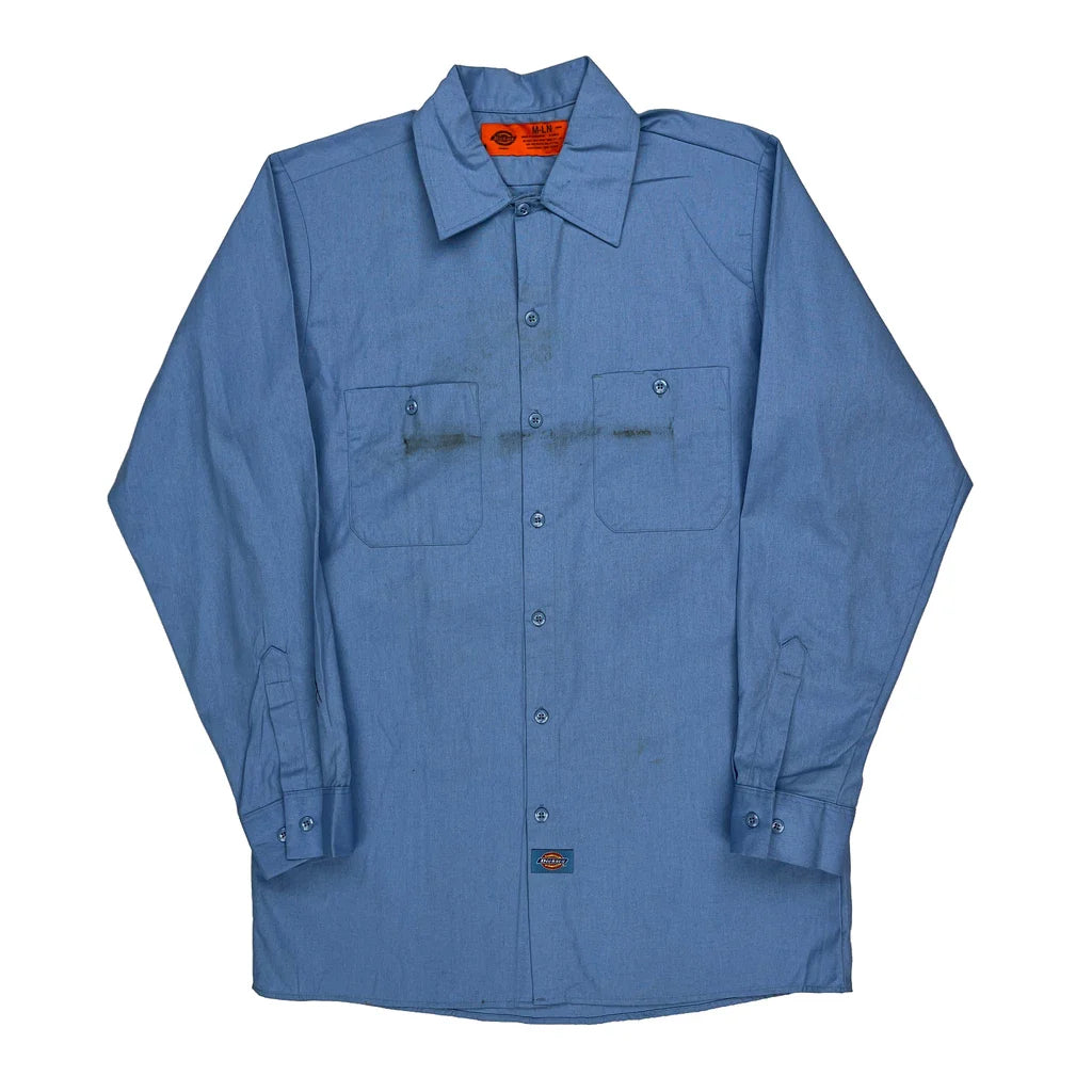 Dickies Shirt - Medium Blue Cotton Refurbished - Thrifted (note: this is a term often used to describe second- refurbished available on Cerqular