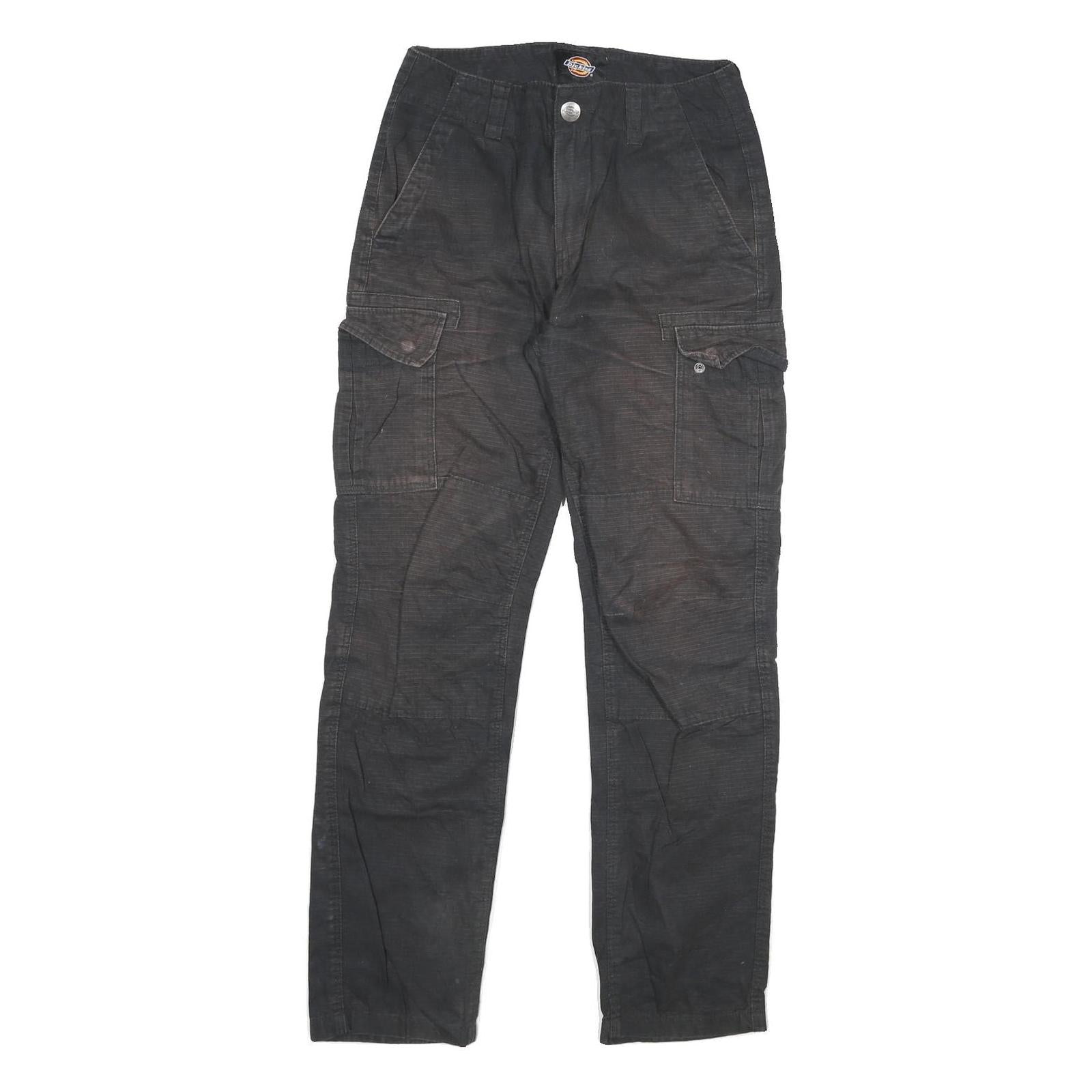DICKIES Mens Cotton Blend Black Regular Fit Cargo Trousers W29 L30 Durable Refurbished - N/A refurbished available on Cerqular