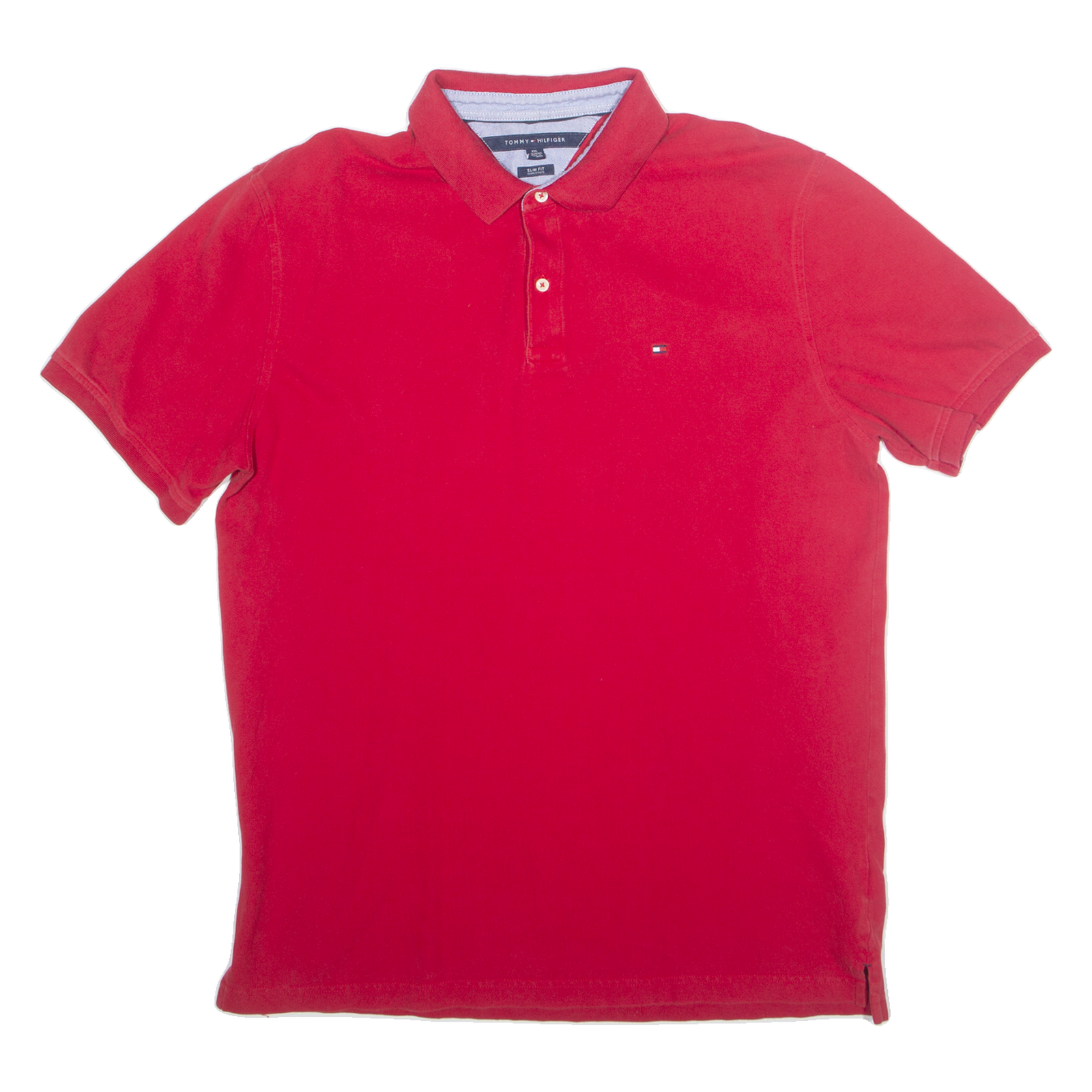 TOMMY HILFIGER Mens Polo Shirt Red 2XL Refurbished - N/A refurbished available on Cerqular