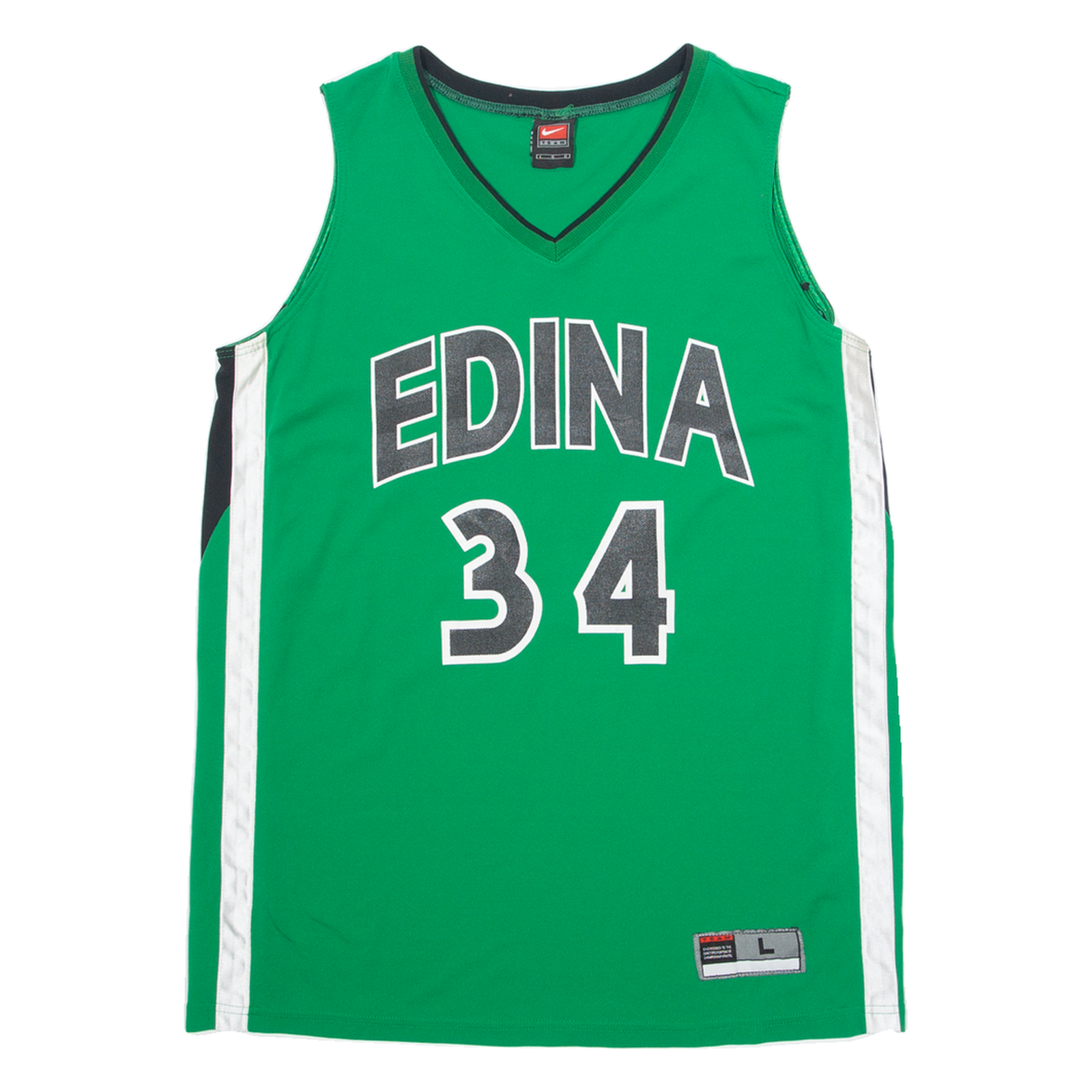 NIKE TEAM Basketball Edina 34 Mens Jersey Green Sleeveless USA V-Neck L Refurbished - N/A refurbished available on Cerqular