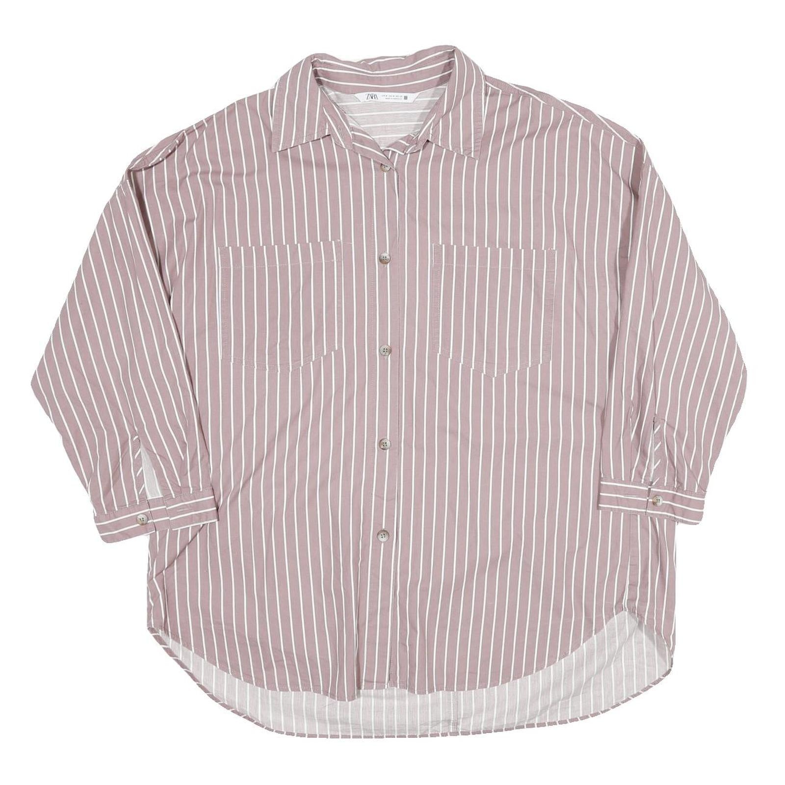 Buy ZARA Womens Pink & White Striped Shirt Long Sleeve Collared M Cotton Blend Refurbished - $18.19 ZARA Womens Pink & White Striped Shirt Long Sleeve Collared M Cotton Blend Refurbished - N/A refurbished available on Cerqular