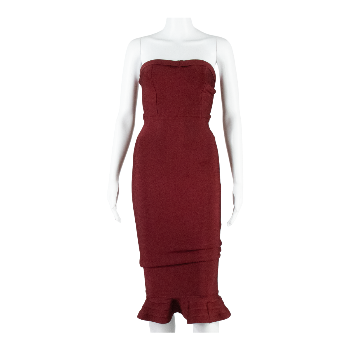 HOUSE OF CB Bandage Womens Mermaid Dress Maroon Sleeveless Midi XS Refurbished - N/A refurbished available on Cerqular