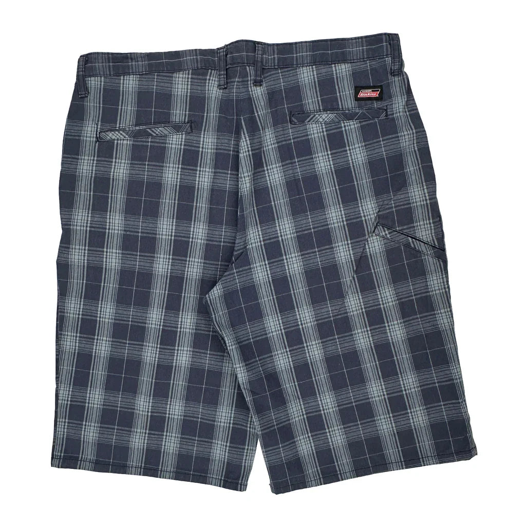 Dickies Checked Shorts - 36W 10L Blue Cotton Refurbished - Thrifted (note: this is a term often used to describe second- refurbished available on Cerqular