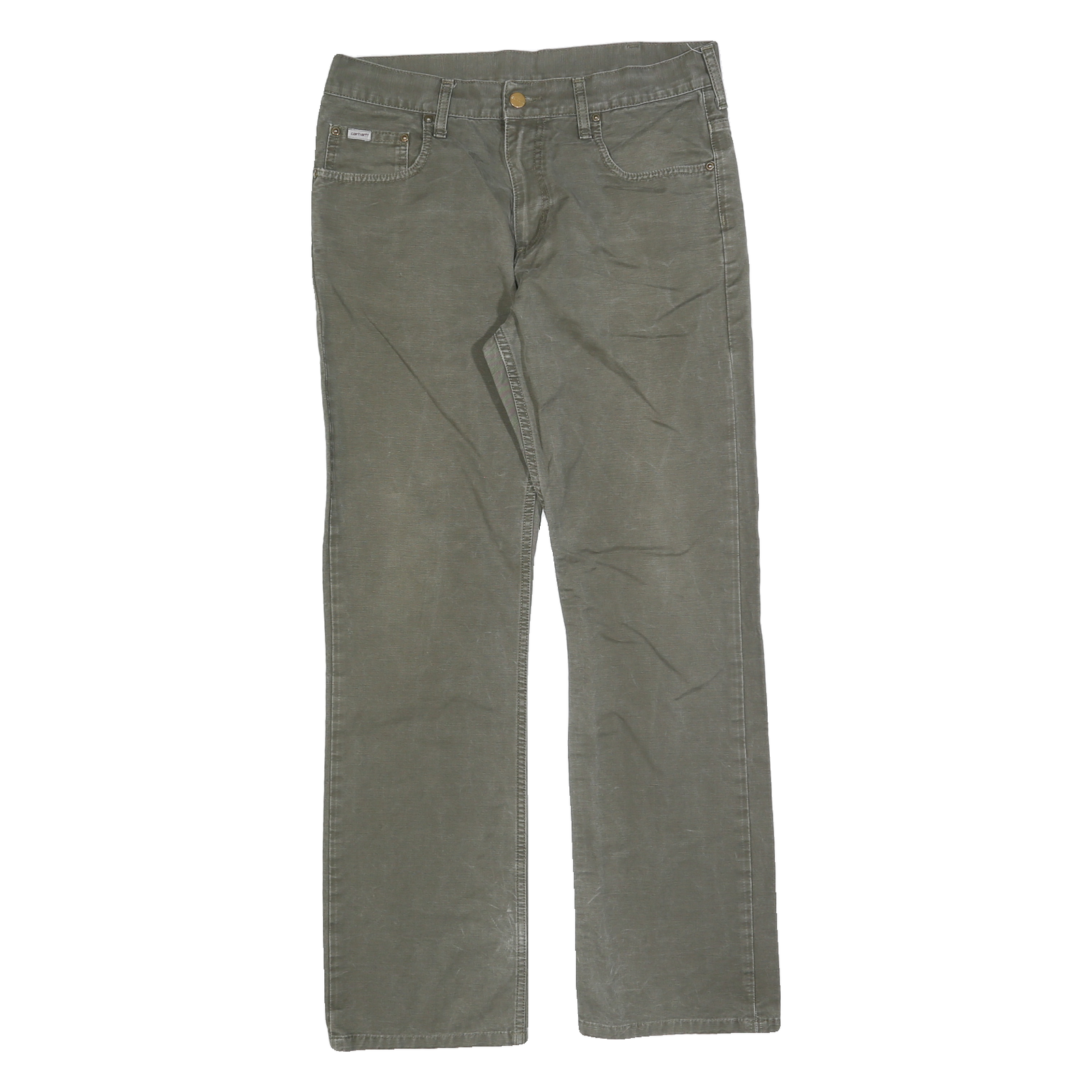 CARHARTT Mens Jeans Green Regular Straight Denim Medium W31 L32 Durable Zip Refurbished - N/A refurbished available on Cerqular