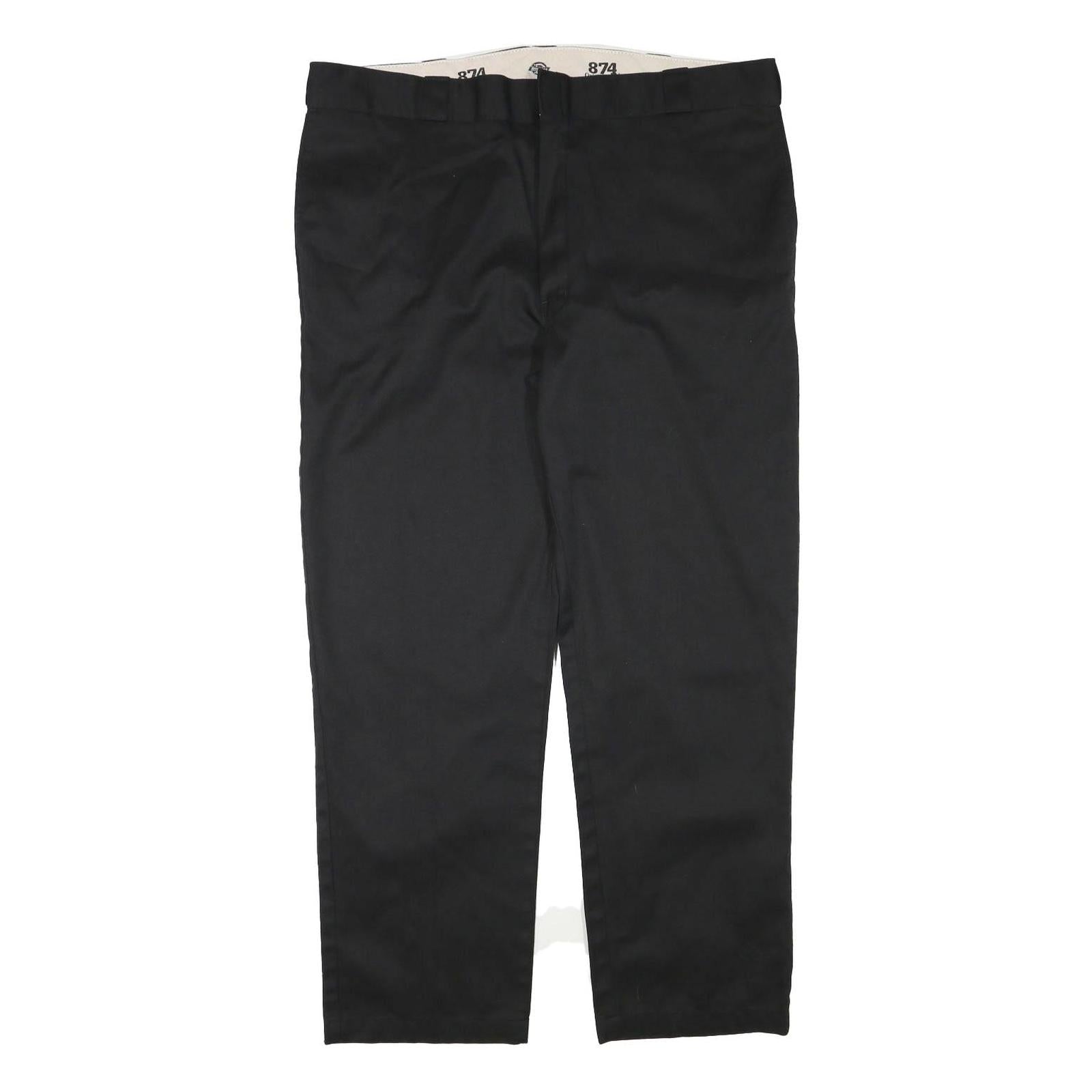 DICKIES Mens Cotton Blend Black Regular Straight Trousers W42 L31 Workwear Zip Refurbished - N/A refurbished available on Cerqular