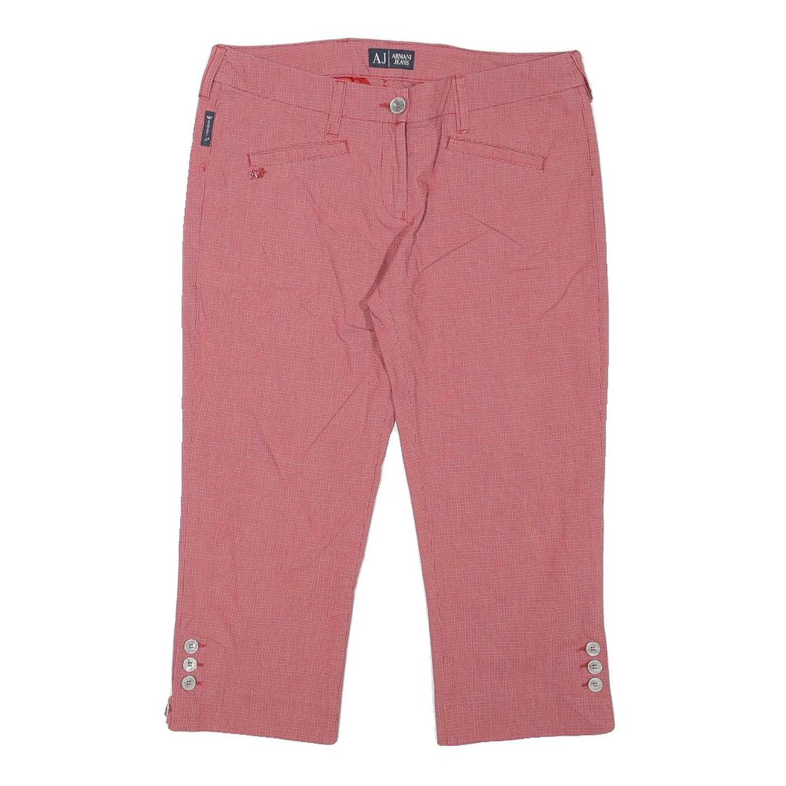ARMANI JEANS Womens Cotton Blend Pink Regular Straight Trousers W30 L13 Stylish Refurbished - N/A refurbished available on Cerqular