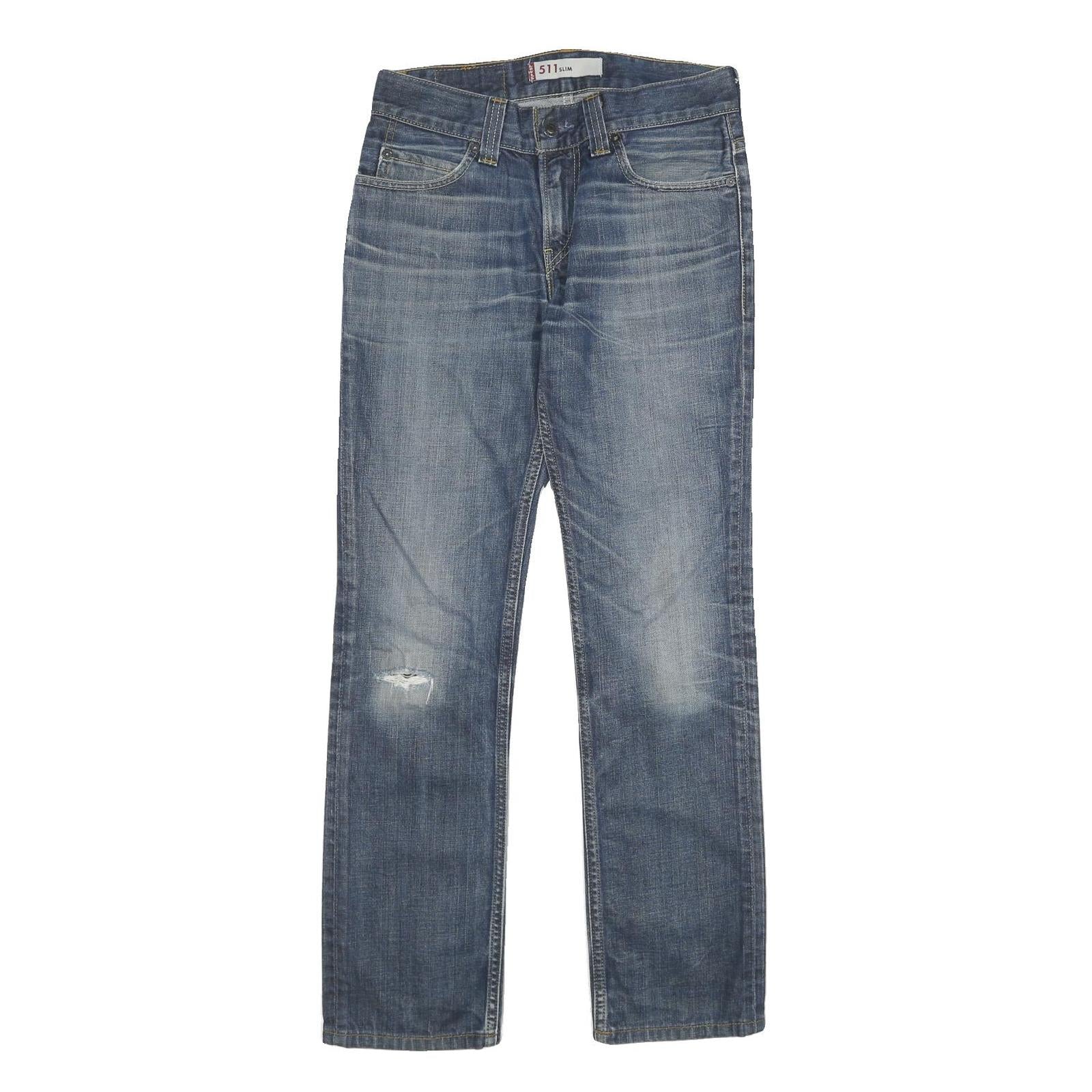 LEVI'S 511 SLIM Mens Jeans Blue Slim Straight Denim Medium W31 L34 Zip Cotton Refurbished - N/A refurbished available on Cerqular