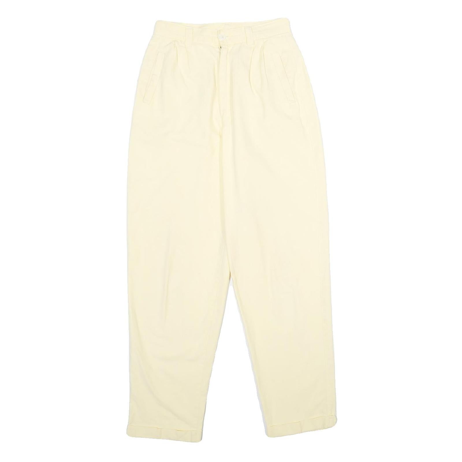 CR-4709 Womens Cotton Cream Classic Trousers W26 L30 Zip Closure Casual Refurbished - N/A refurbished available on Cerqular