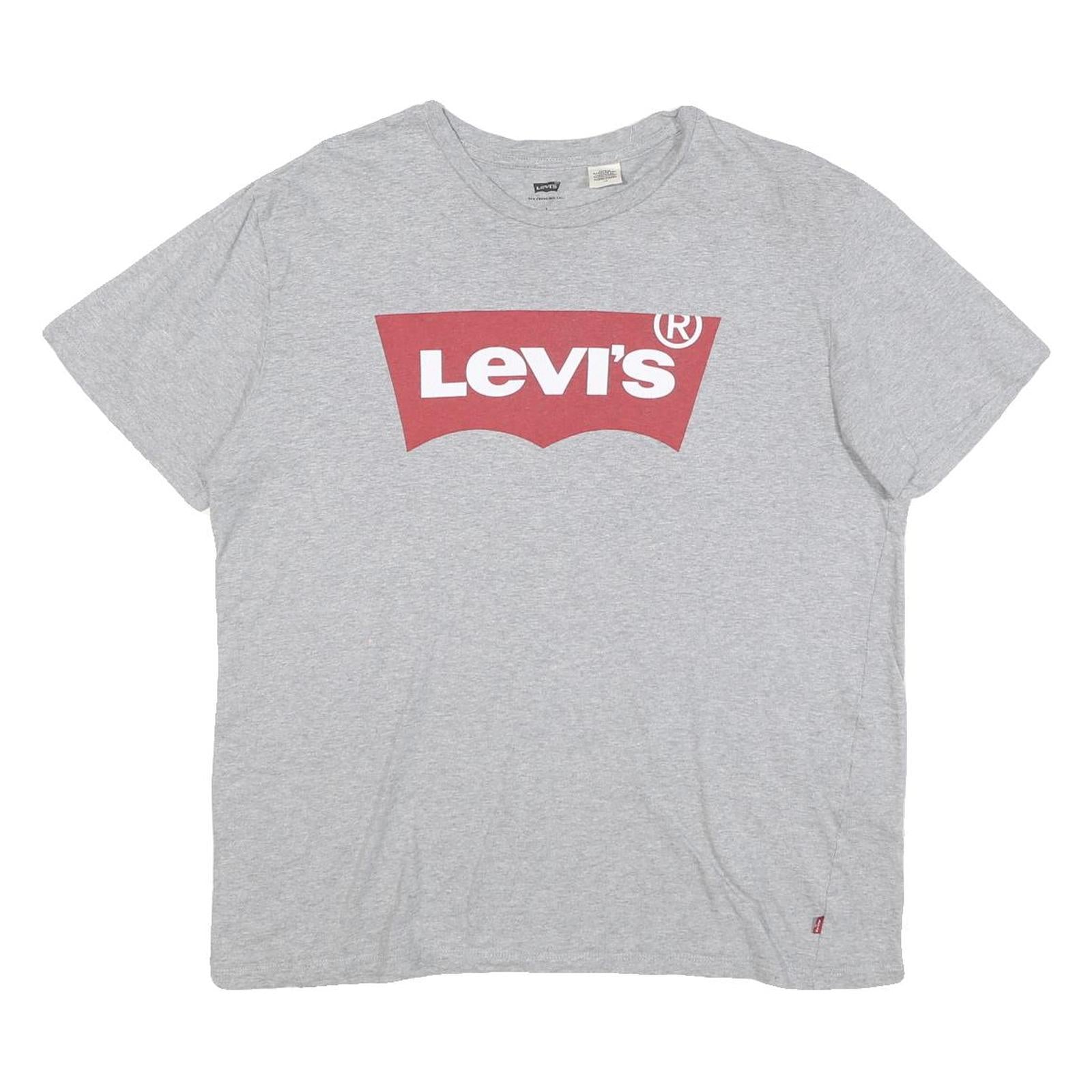 LEVI'S Mens Grey L T-Shirt Short Sleeve Crew Neck Cotton Blend Logo Print Refurbished - N/A refurbished available on Cerqular
