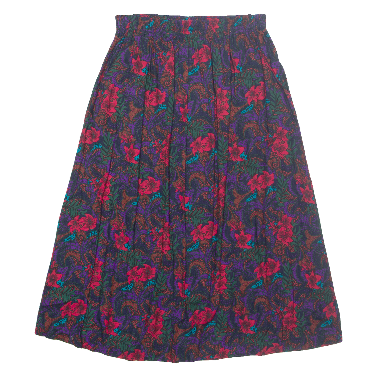 SAG HARBOR Womens A-Line Skirt Red Midi Floral M Refurbished - N/A refurbished available on Cerqular