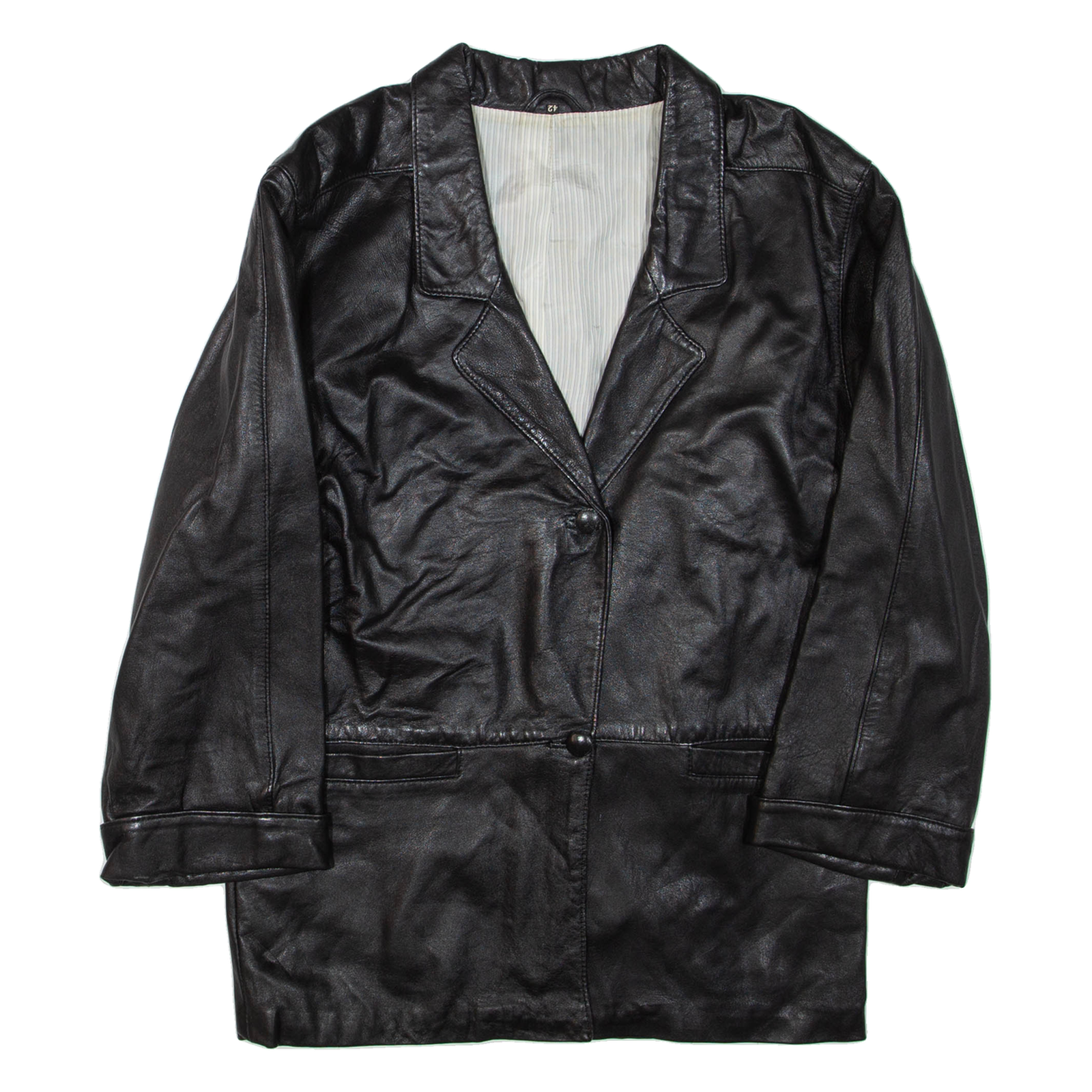 Womens Blazer Jacket Black Leather L Refurbished - N/A refurbished available on Cerqular