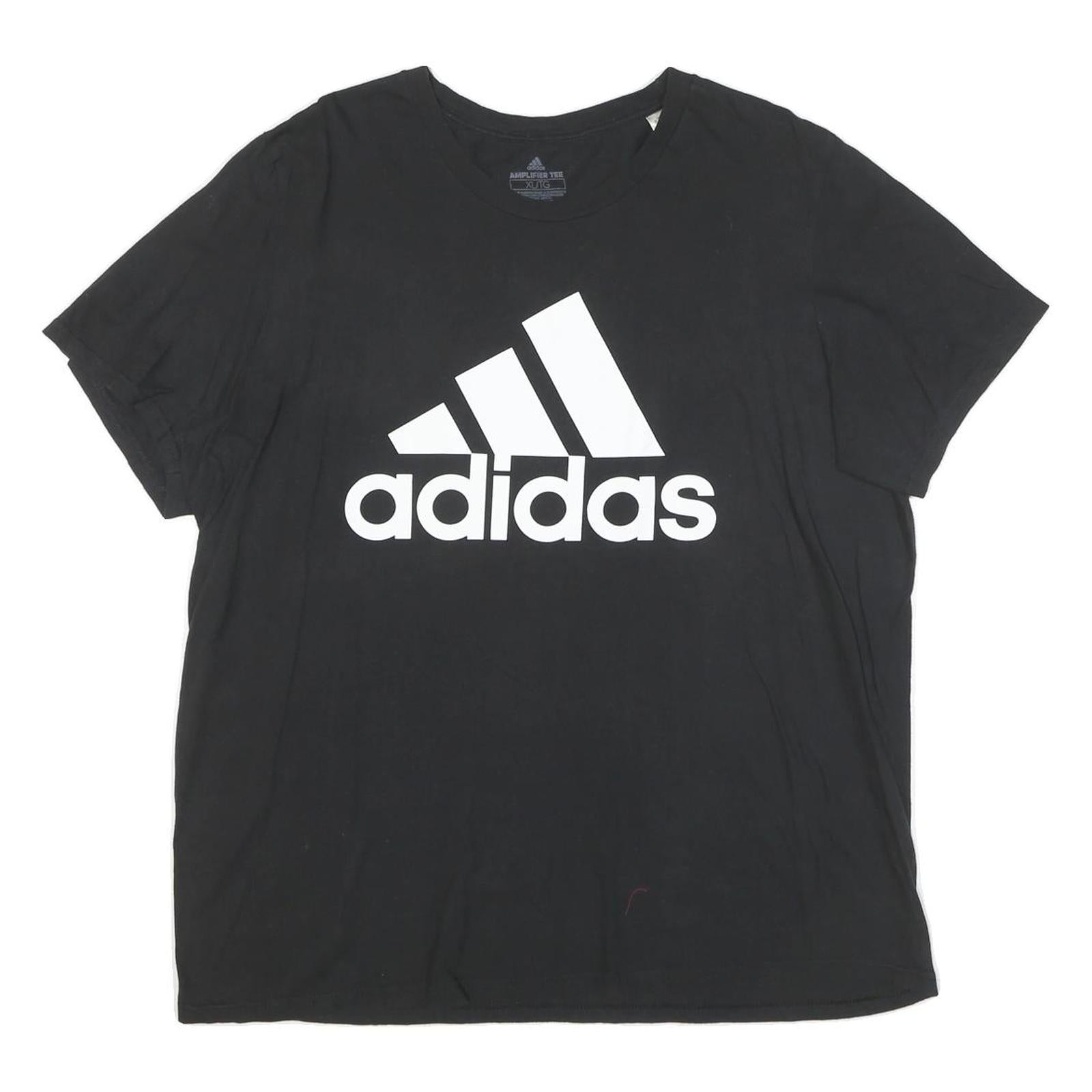 ADIDAS Mens Black White Logo T-Shirt XL Short Sleeve Crew Neck Cotton Blend Refurbished - N/A refurbished available on Cerqular