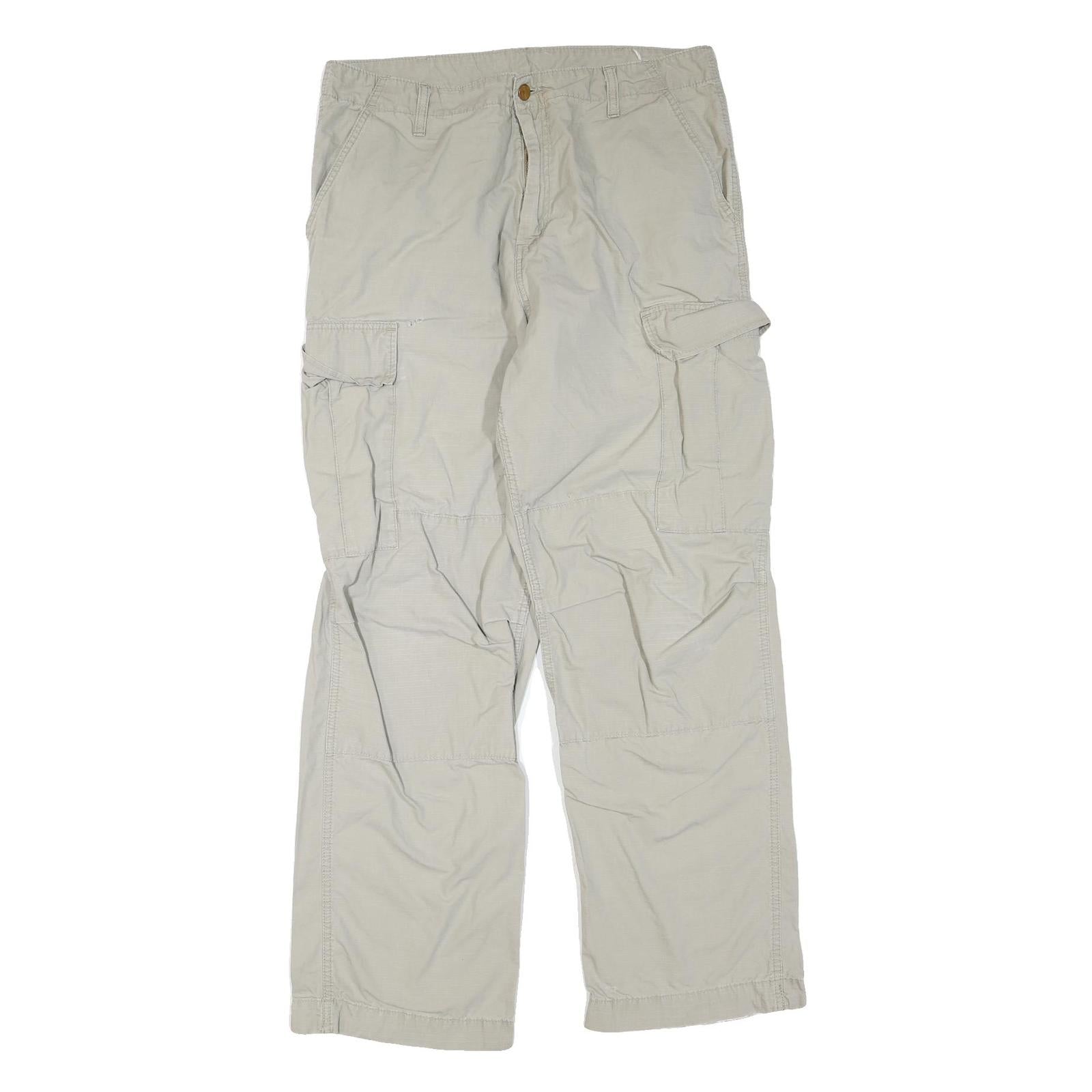 DICKIES Mens Regular Fit Beige Cargo Trousers W34 L32 Cotton Blend Zip Pocket Refurbished - N/A refurbished available on Cerqular