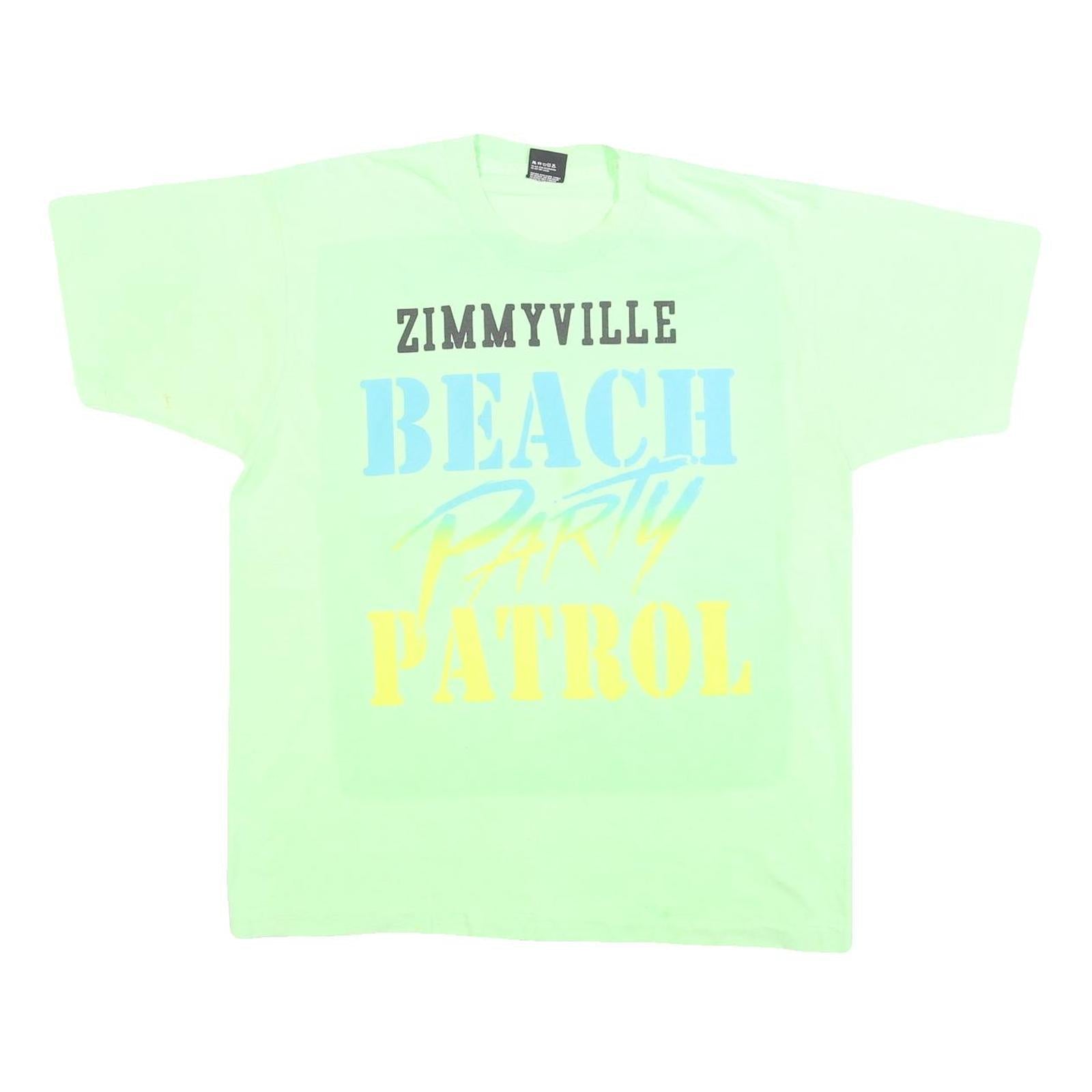 SCREEN STARS BEST Mens Green Zimmyville Beach Party Patrol Graphic T-Shirt XL Refurbished - N/A refurbished available on Cerqular