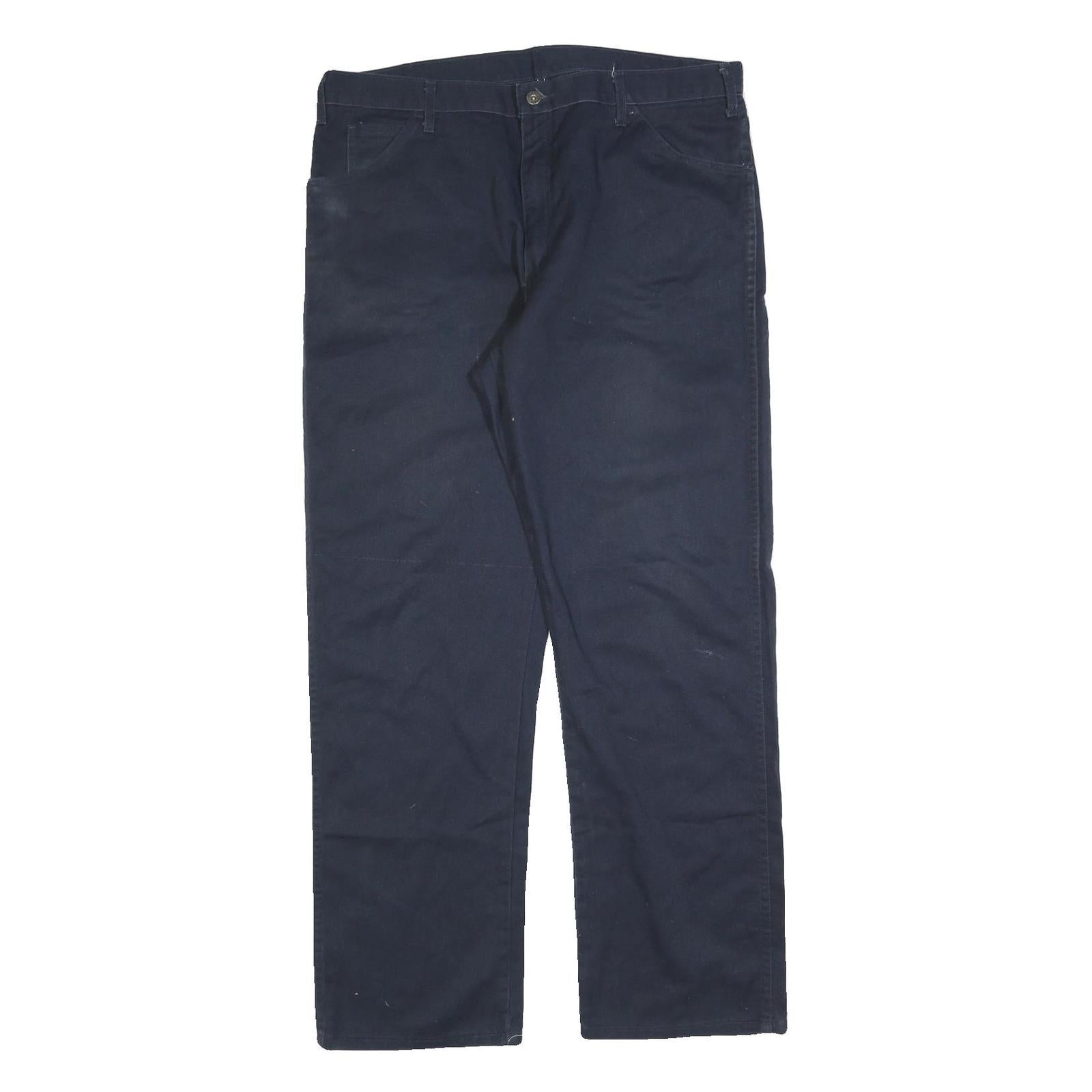 DICKIES Mens Cotton Blend Navy Relaxed Straight Trousers W40 L34 Workwear Refurbished - N/A refurbished available on Cerqular
