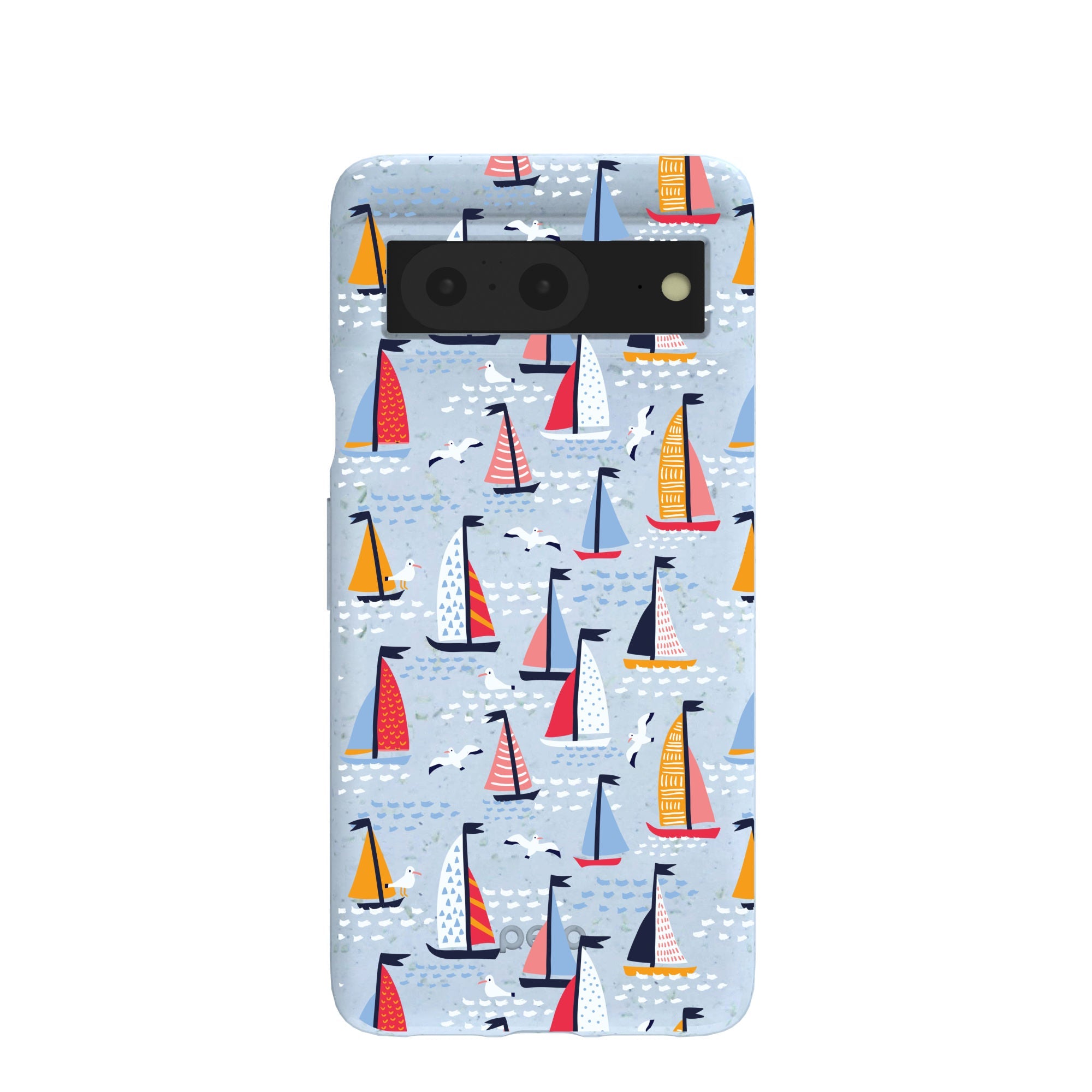 Buy Powder Blue Sails and Seagulls Google Pixel 8 Case Refurbished - $65.00 Powder Blue Sails and Seagulls Google Pixel 8 Case Refurbished - Pela Case refurbished available on Cerqular