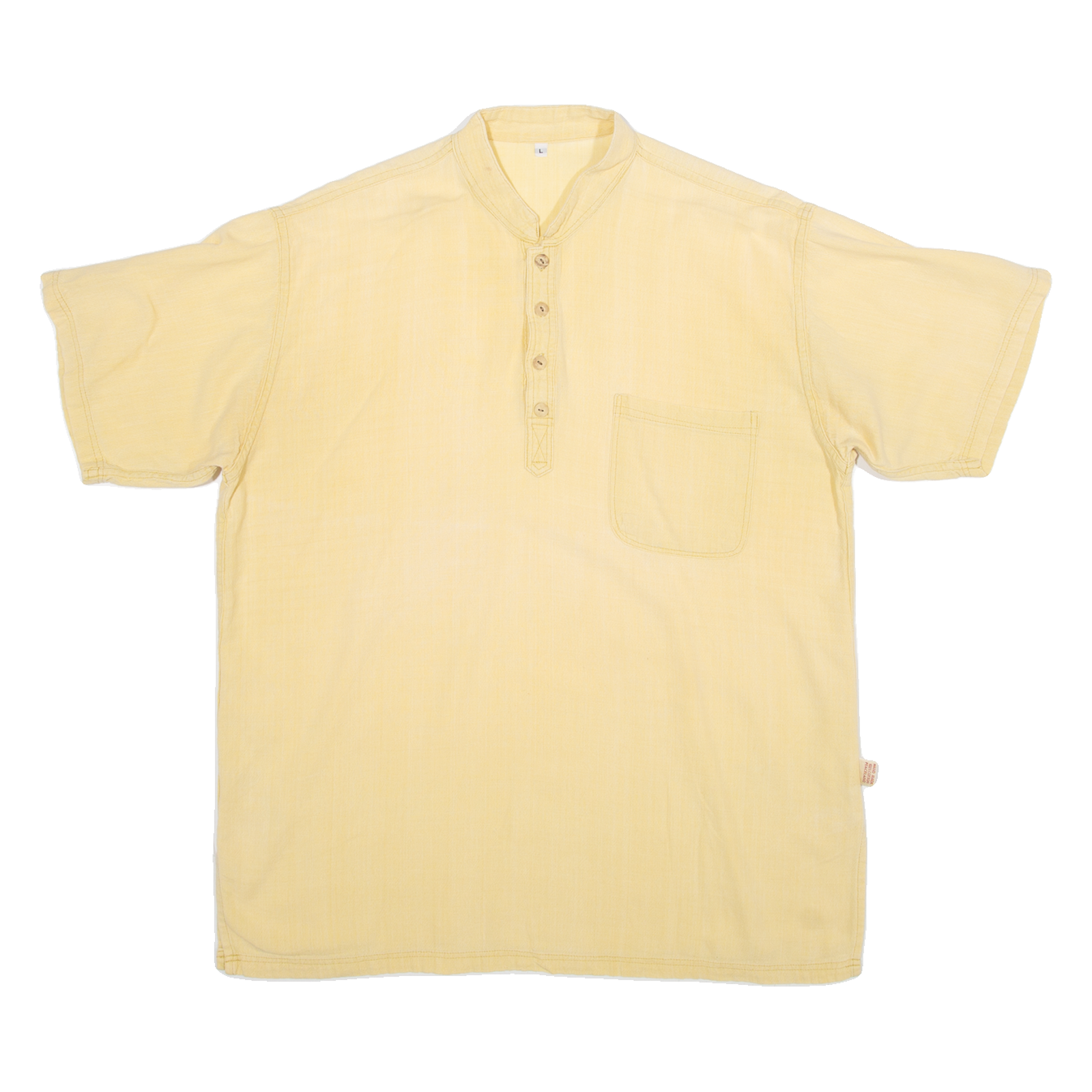 LAMP PEACE Mens Plain Shirt Yellow L Refurbished - N/A refurbished available on Cerqular