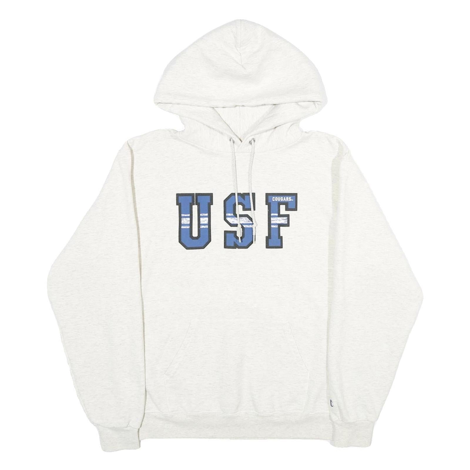 CHAMPION Mens White USF Cougars Pullover Hoodie M Cotton Blend Casual Refurbished - N/A refurbished available on Cerqular