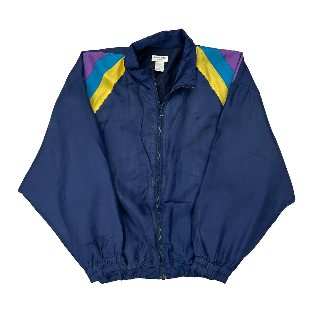 Robert Stock Shell Jacket - Small Blue Nylon Refurbished - Thrifted (note: this is a term often used to describe second- refurbished available on Cerqular