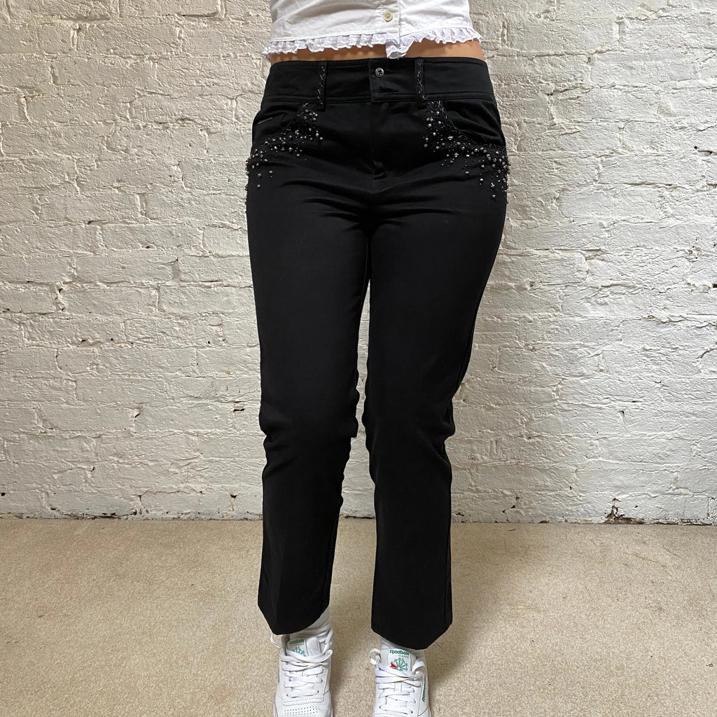 Scervino Street Embroidered Jeans - 33W UK 14 Black Cotton Refurbished - Thrifted (note: this is a term often used to describe second- refurbished available on Cerqular