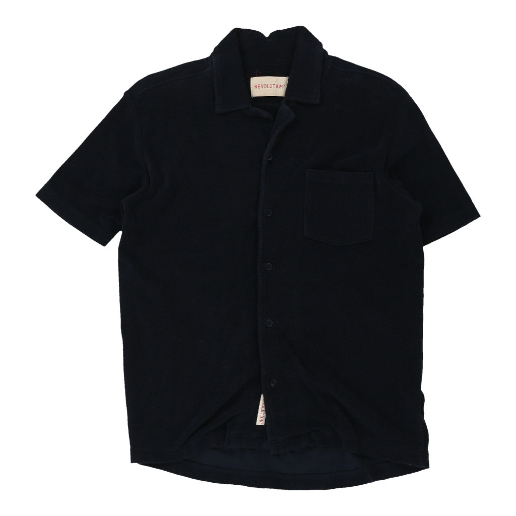 Revolution Short Sleeve Shirt - Small Navy Velour Refurbished - Thrifted (note: this is a term often used to describe second- refurbished available on Cerqular