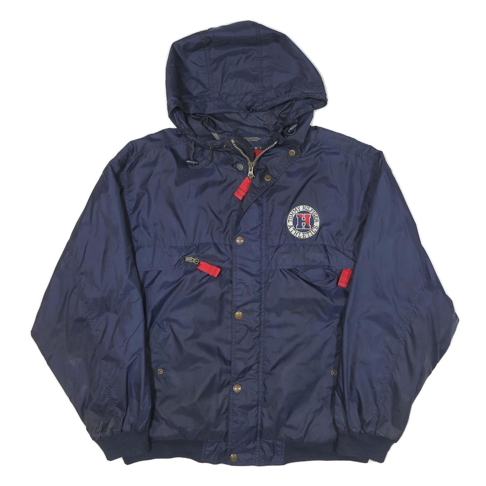 TOMMY HILFIGER Mens Navy Blue Athletics Bomber Jacket M Polyester Blend Zip Refurbished - N/A refurbished available on Cerqular