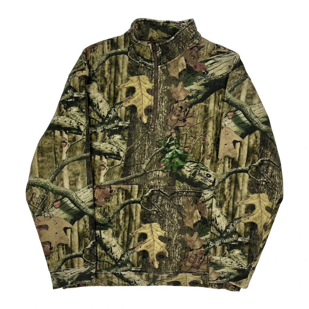 Cabelas Camo 1/4 Zip - Large Green Polyester Refurbished - Thrifted (note: this is a term often used to describe second- refurbished available on Cerqular