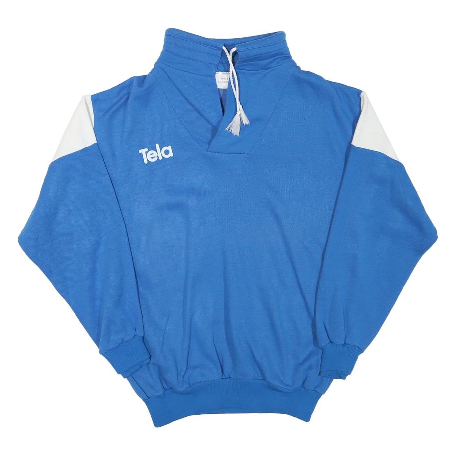 Mens Blue & White Tela Polyester Blend Sweatshirt S Pullover Drawstring Neck Refurbished - N/A refurbished available on Cerqular