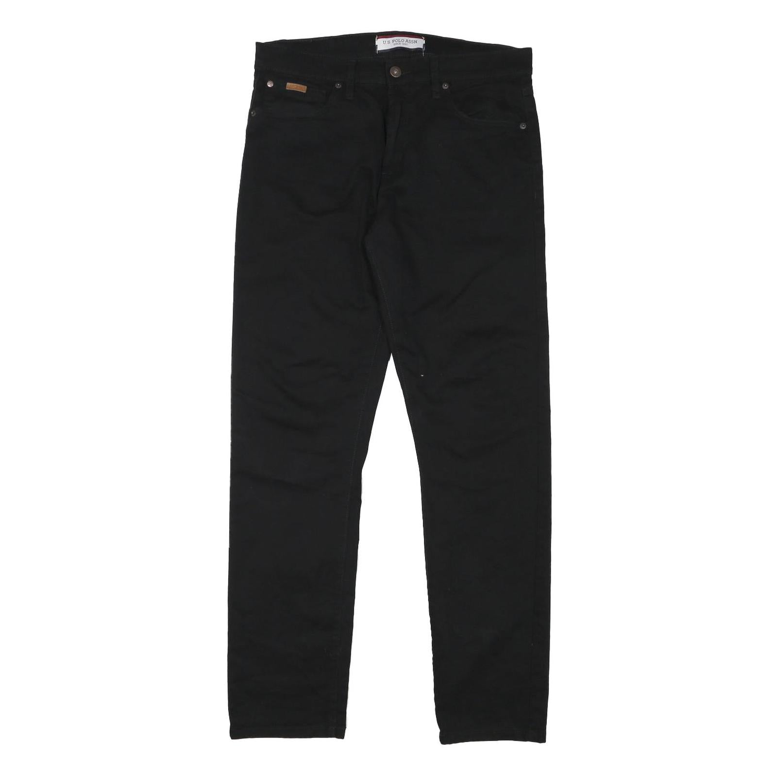 U.S. POLO ASSN Mens Jeans Black Regular Straight Denim W32 L31 Zip Cotton Blend Refurbished - N/A refurbished available on Cerqular