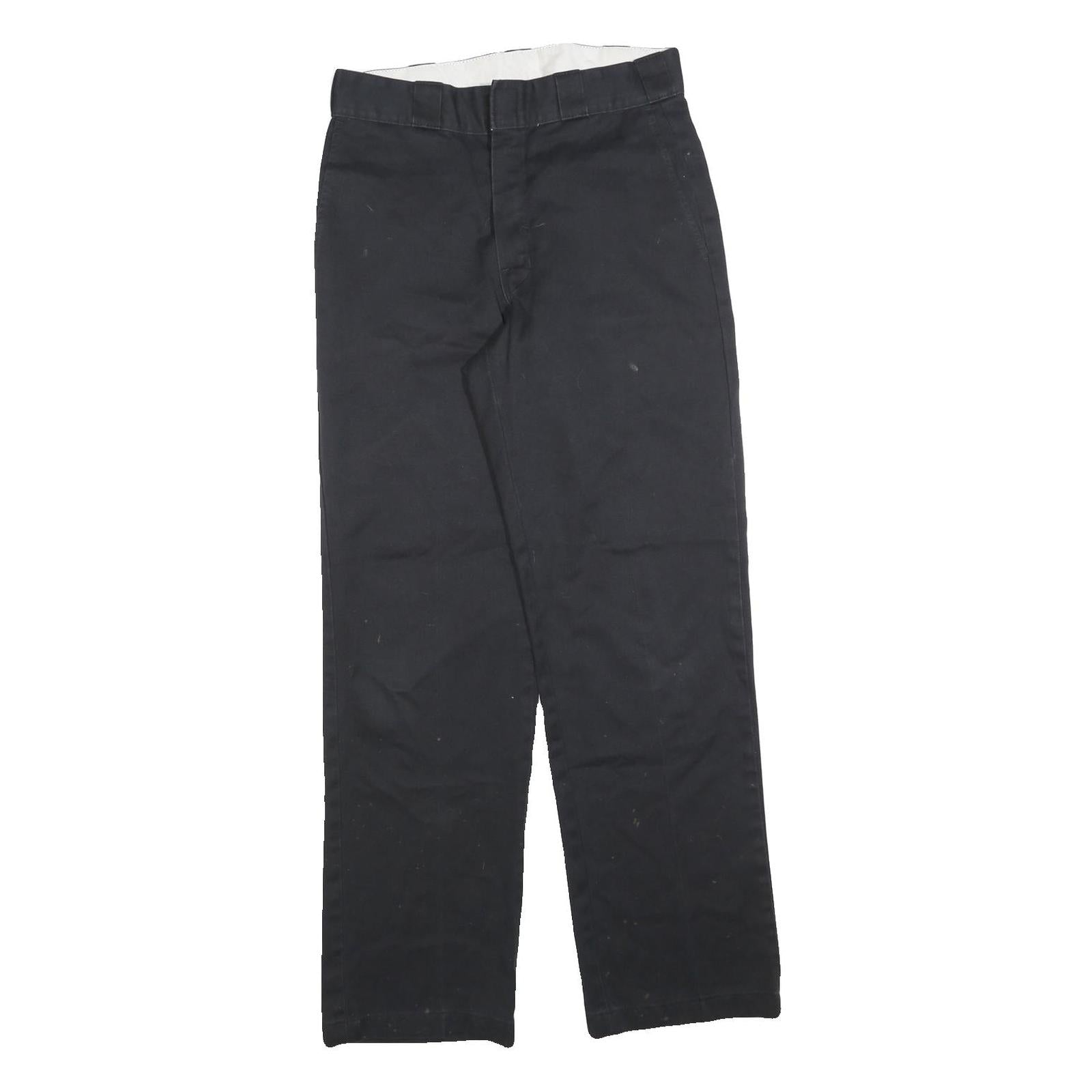 DICKIES Mens Cotton Blend Black Regular Straight Trousers W30 L30 Workwear Zip Refurbished - N/A refurbished available on Cerqular
