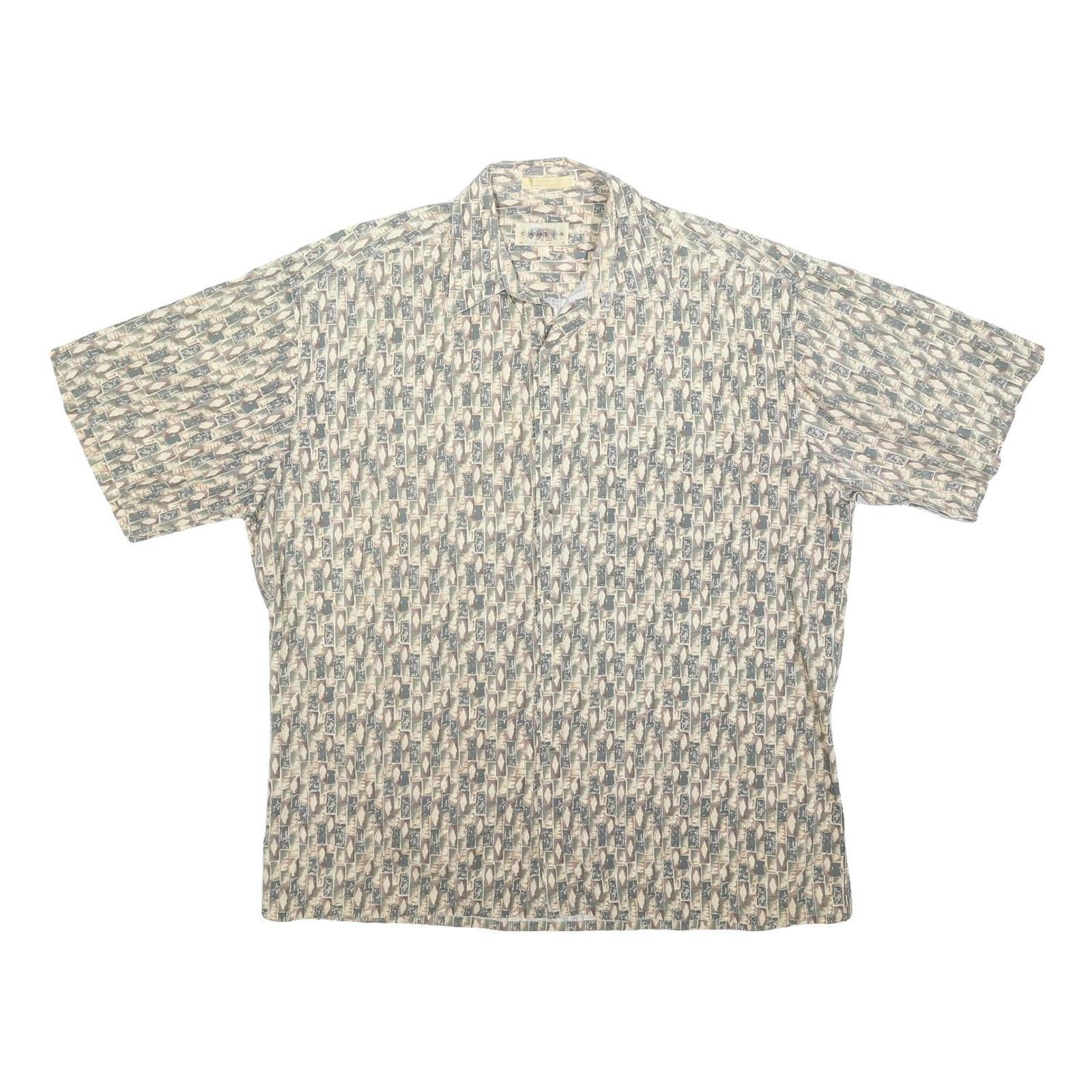 Buy CAMPIA Mens Beige & Grey Abstract Print Shirt L Cotton Blend Summer Casual Refurbished - $19.49 CAMPIA Mens Beige & Grey Abstract Print Shirt L Cotton Blend Summer Casual Refurbished - N/A refurbished available on Cerqular