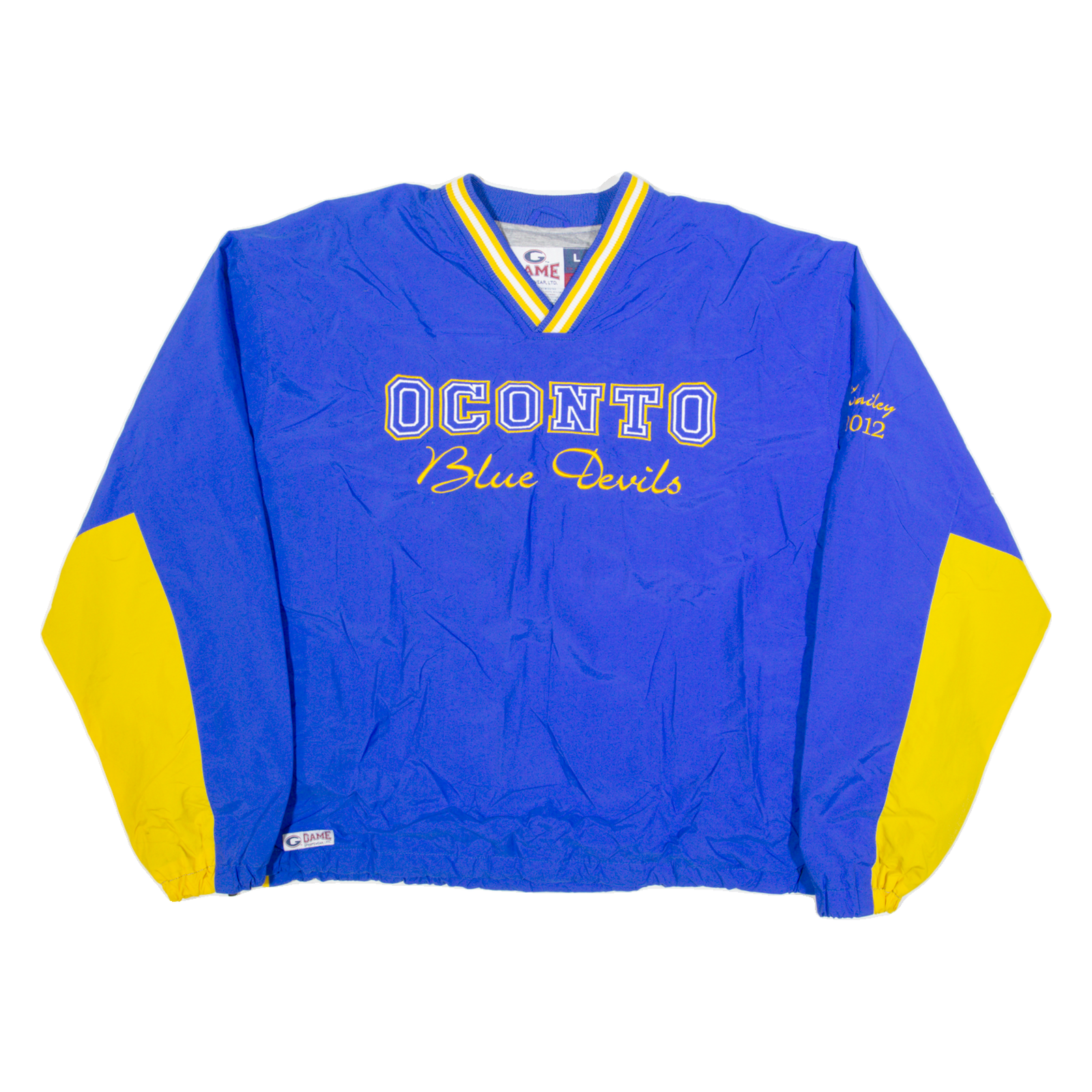 Buy GAME SPORTSWEAR Oconto Blue Devils Mens Pullover Jacket Blue 90s USA L Refurbished - $36.39 GAME SPORTSWEAR Oconto Blue Devils Mens Pullover Jacket Blue 90s USA L Refurbished - N/A refurbished available on Cerqular