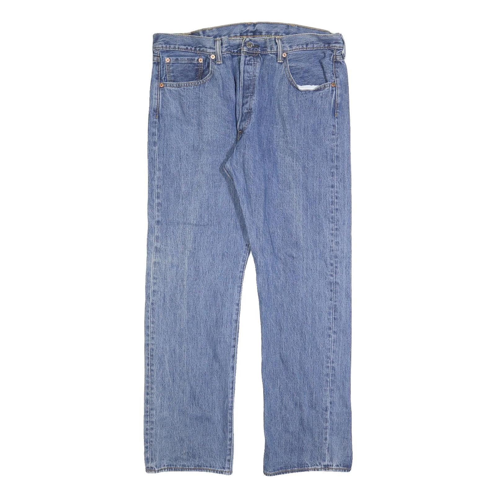 LEVI'S 501 Mens Jeans Blue Regular Straight Denim Medium W38 L32 Classic Fit Refurbished - N/A refurbished available on Cerqular