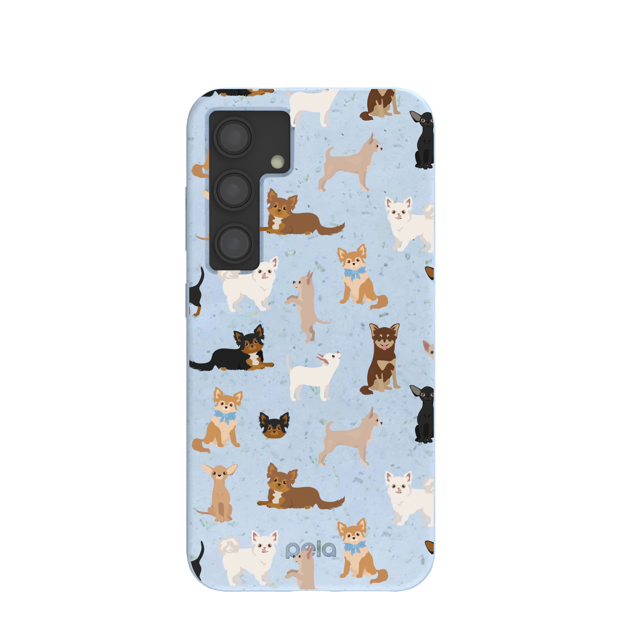 Powder Blue Chihuahua Charms Samsung Galaxy S24 Case Refurbished - Pela Case refurbished available on Cerqular