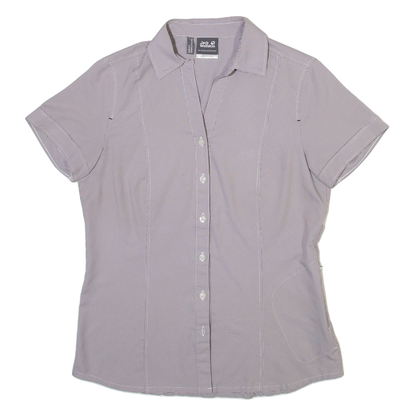 JACK WOLFSKIN Womens Shirt Grey Check M Refurbished - N/A refurbished available on Cerqular