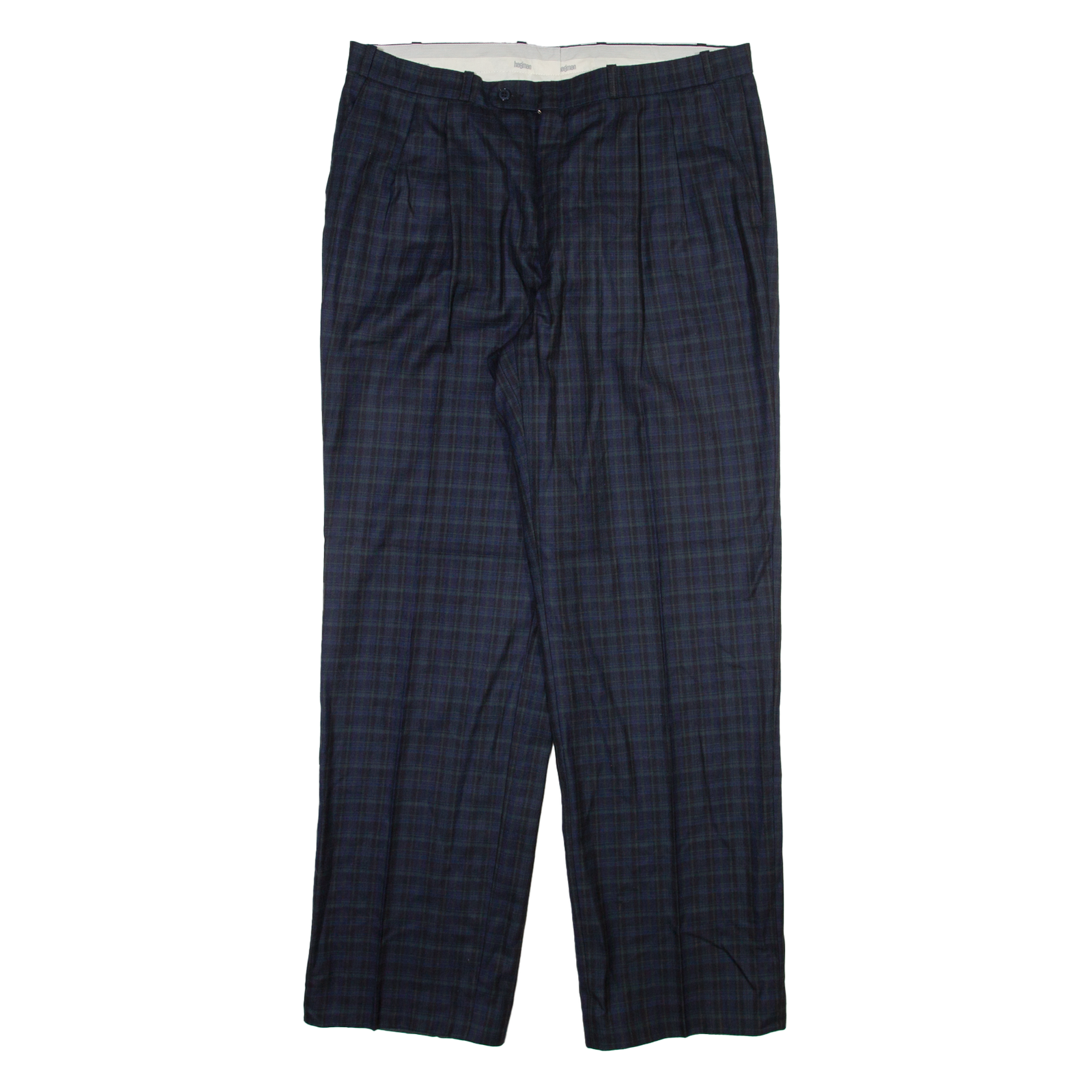 HAGMAN Mens Trousers Blue Regular Straight Wool W36 L32 Refurbished - N/A refurbished available on Cerqular