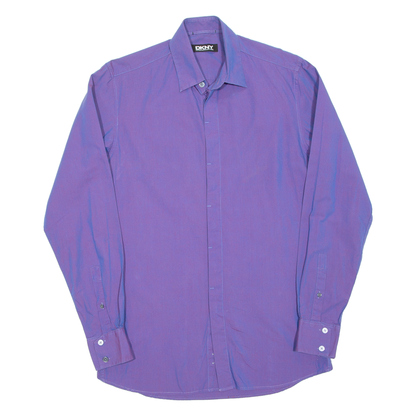 DKNY Mens Plain Shirt Purple Long Sleeve S Refurbished - N/A refurbished available on Cerqular
