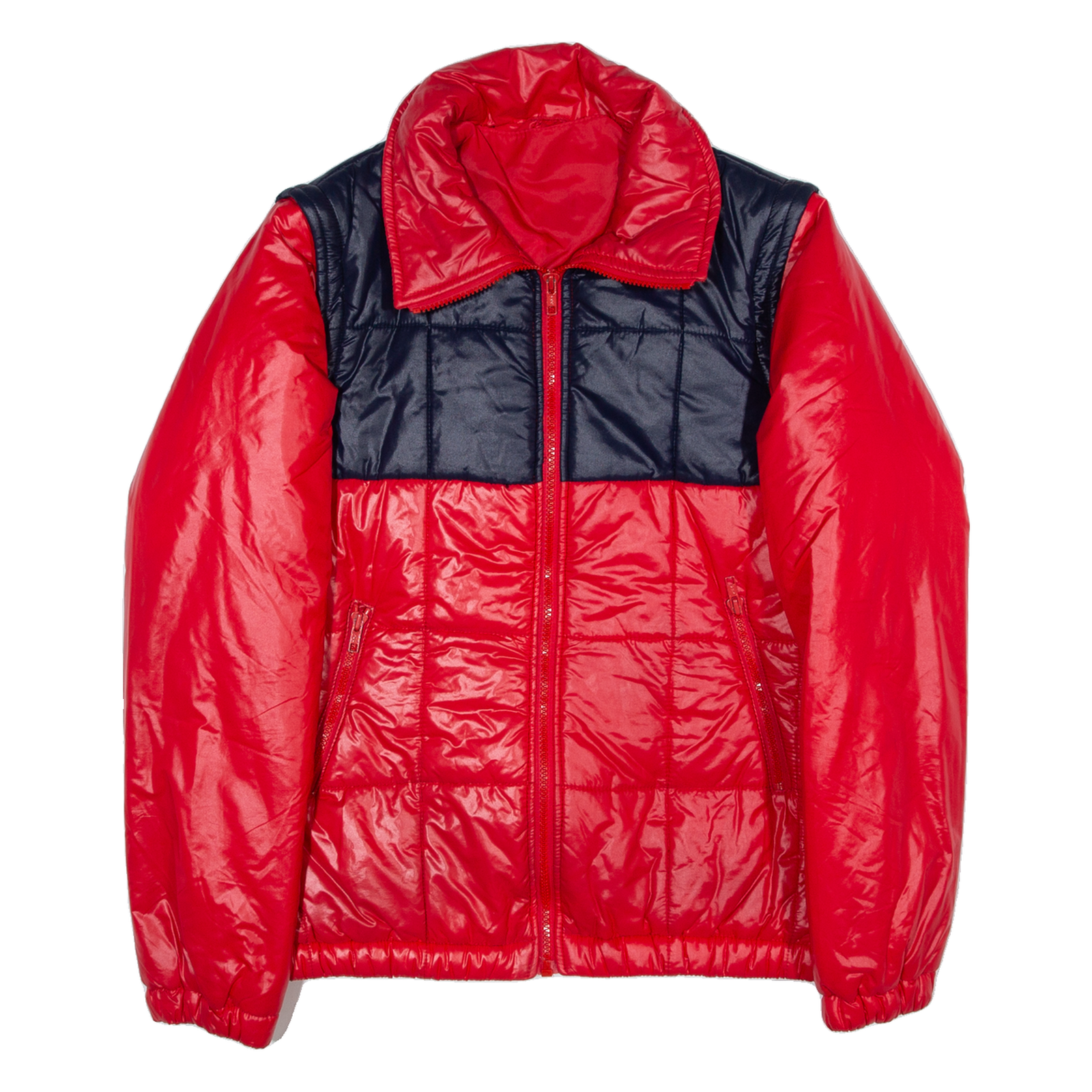 Womens Quilted Jacket Red Colourblock M Refurbished - N/A refurbished available on Cerqular