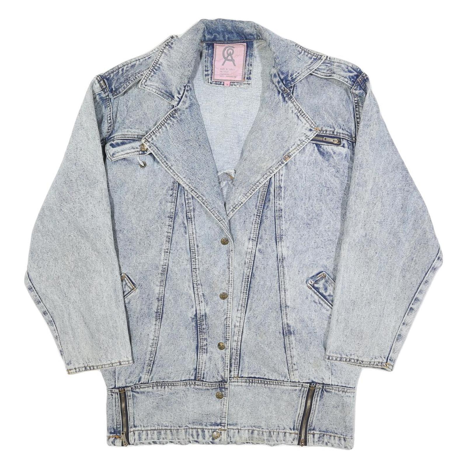 COA Womens Blue Cotton Denim Jacket M Button Closure Casual Vintage Style Refurbished - N/A refurbished available on Cerqular