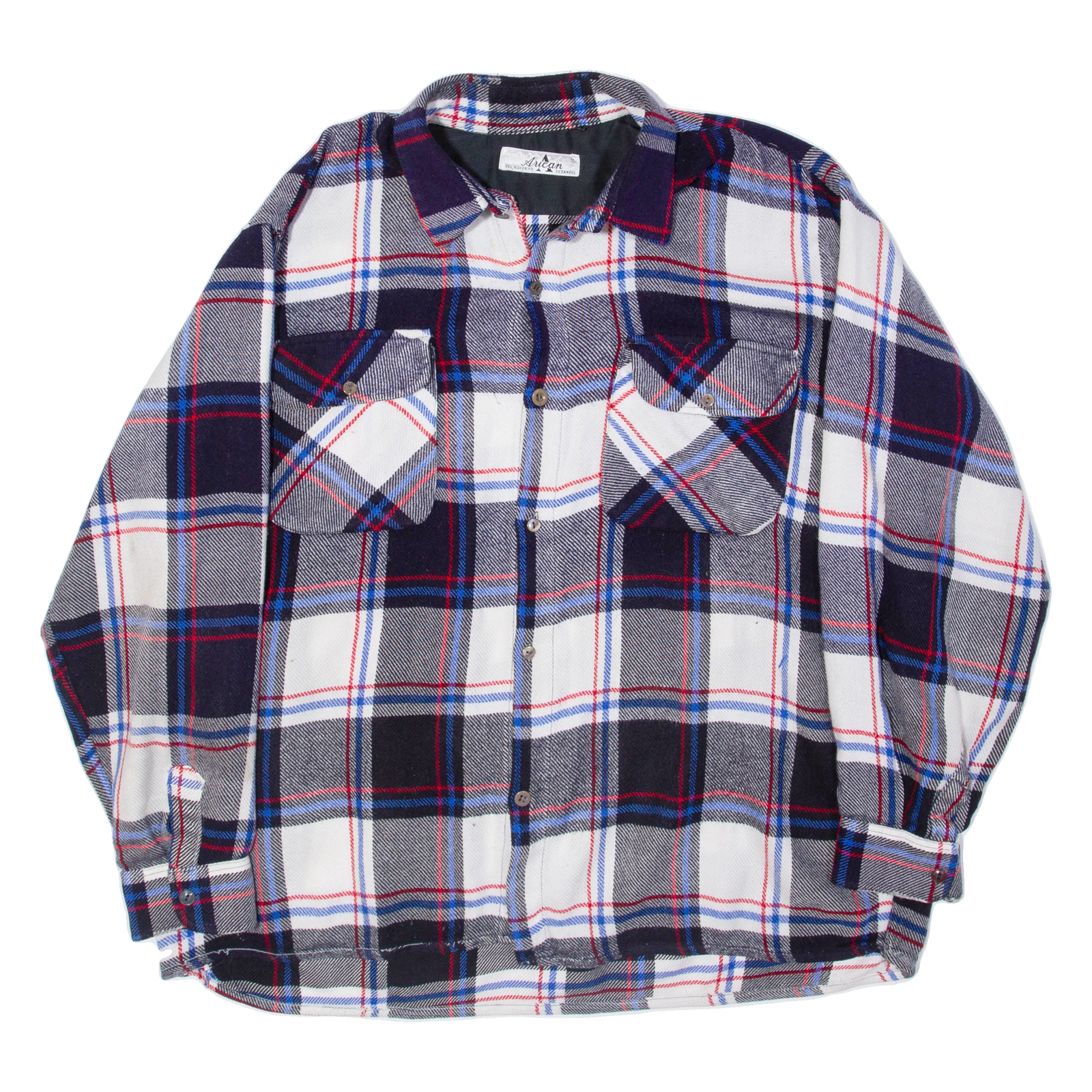 AUCAN Mens Shirt Blue Plaid Long Sleeve XL Refurbished - N/A refurbished available on Cerqular