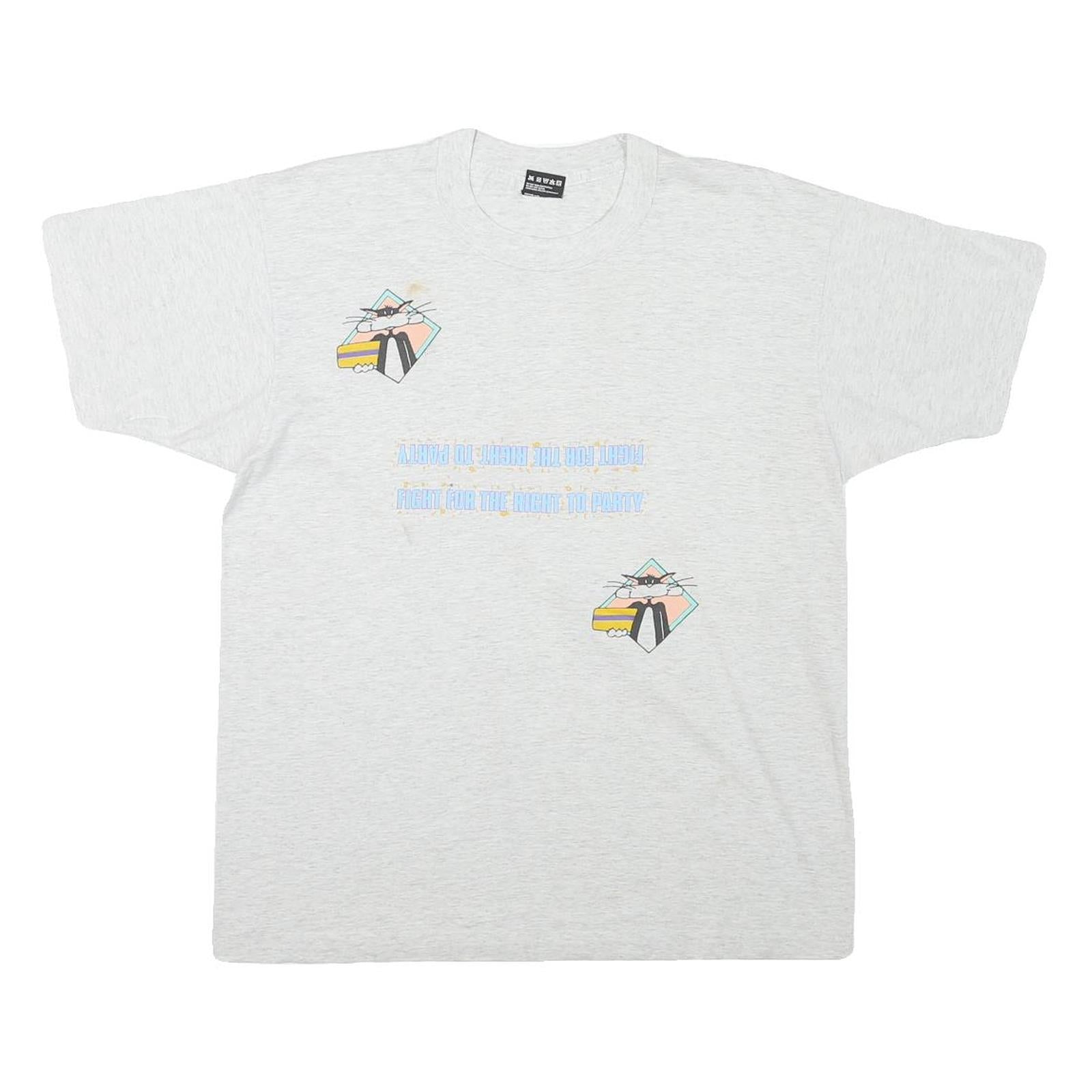 THE BEST Mens Light Grey Graphic T-Shirt L Short Sleeve Crew Neck Cotton Blend Refurbished - N/A refurbished available on Cerqular