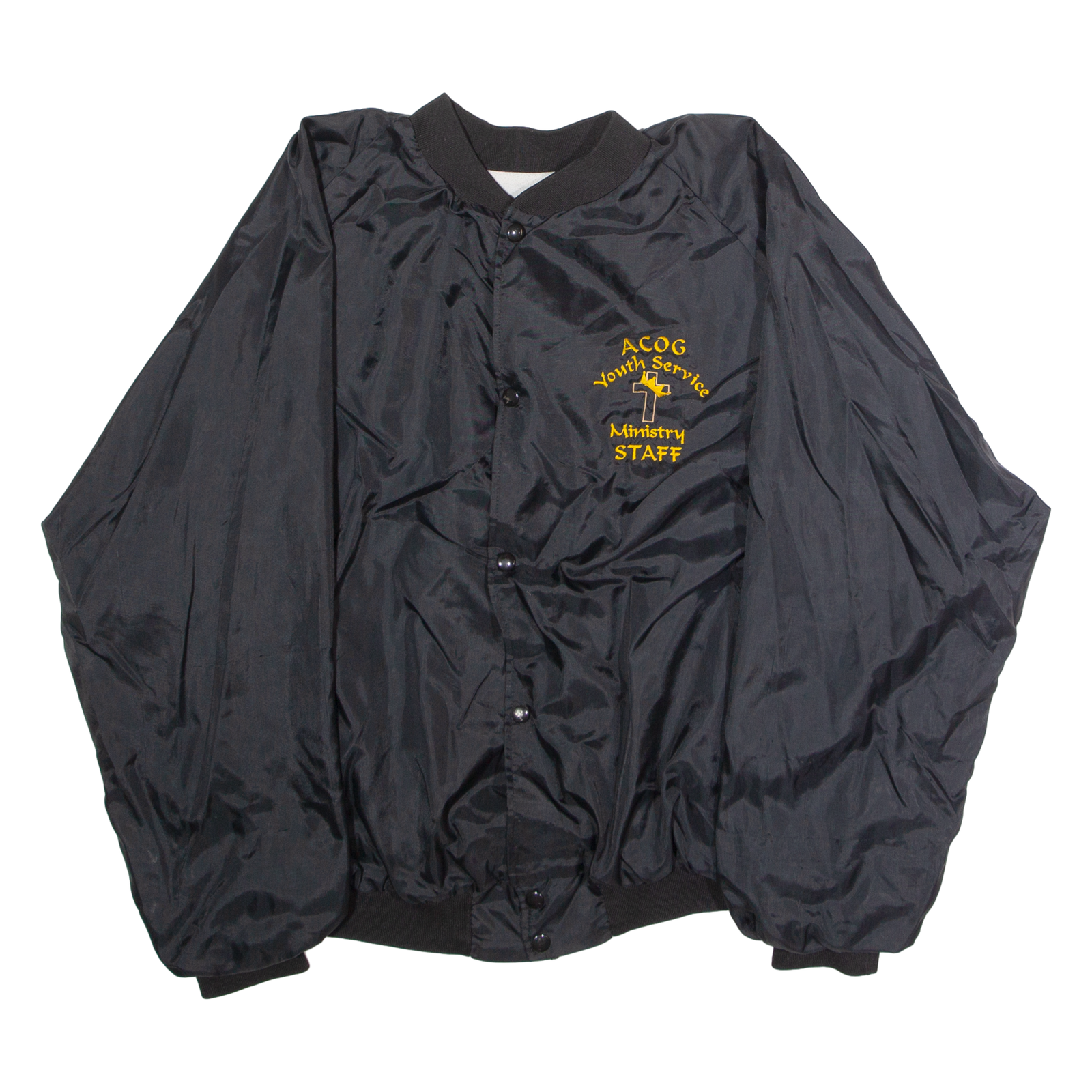 WEST ARK ACOG Youth Service Ministry Service Mens Bomber Jacket Black 90s USA XL Refurbished - N/A refurbished available on Cerqular