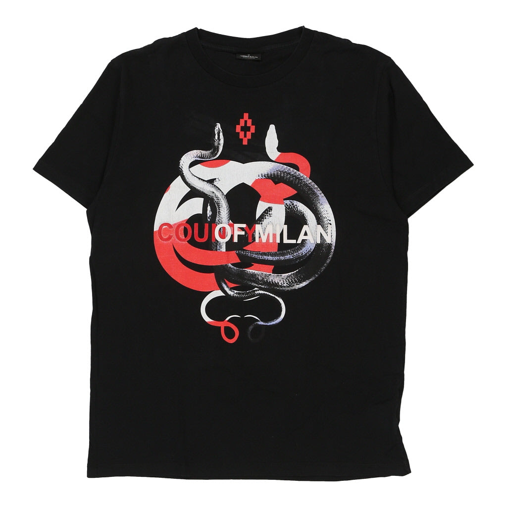 Buy County of Milan Marcelo Burlon Graphic T-Shirt - Small Black Cotton Refurbished - $54.26 County of Milan Marcelo Burlon Graphic T-Shirt - Small Black Cotton Refurbished - Thrifted (note: this is a term often used to describe second- refurbished available on Cerqular