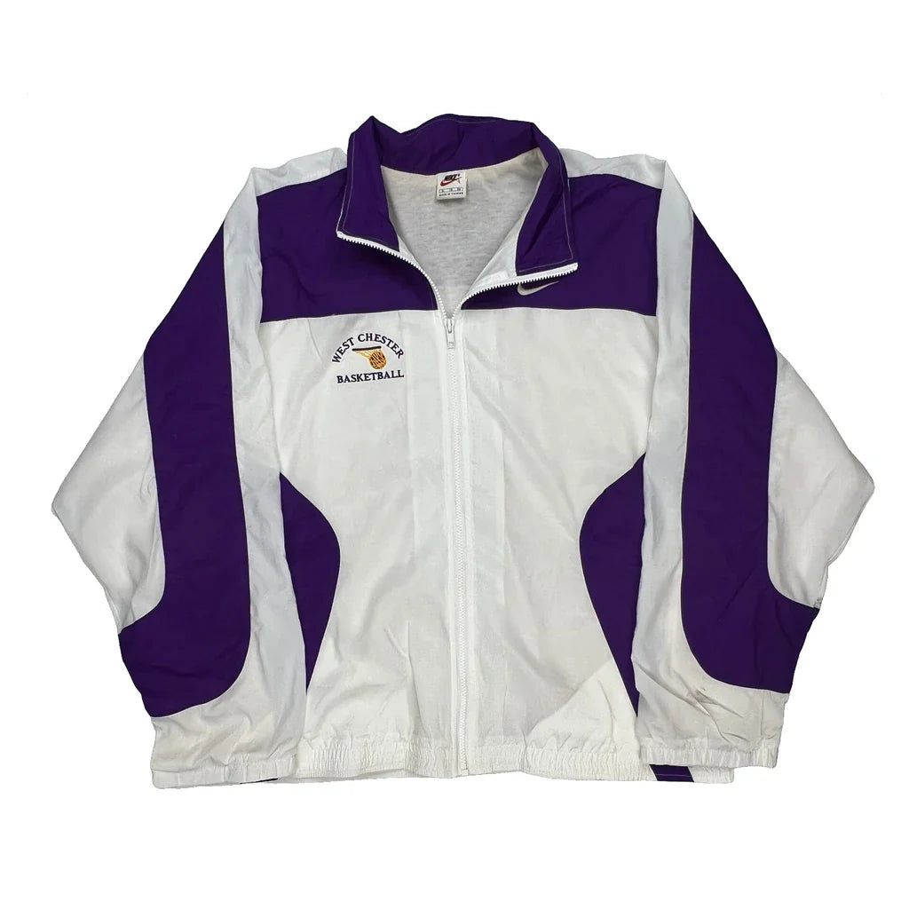 West Chester Basketball Nike College Track Jacket - XL White Polyester Refurbished - Thrifted (note: this is a term often used to describe second- refurbished available on Cerqular
