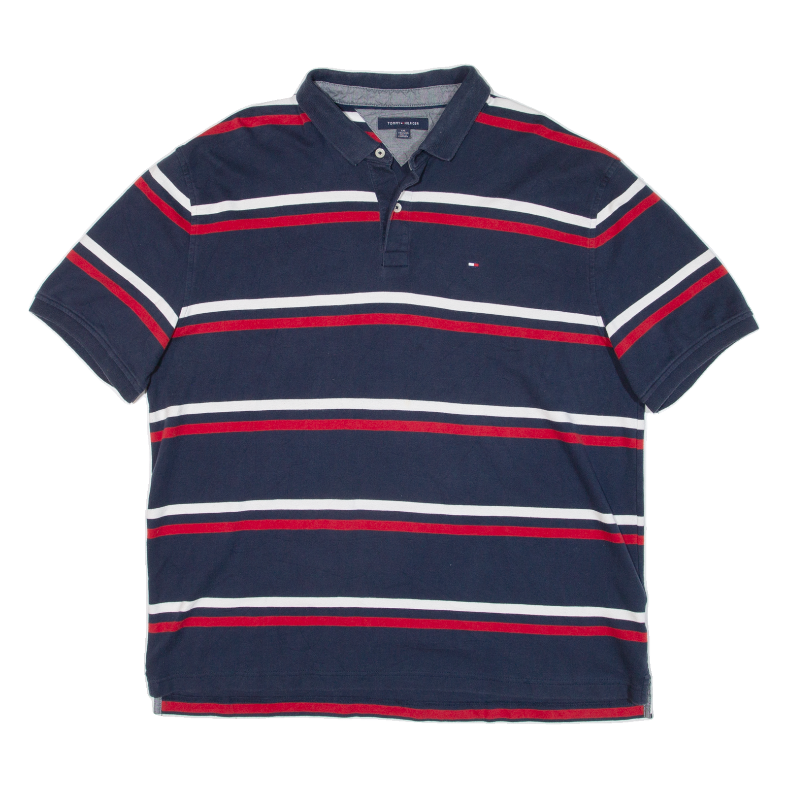 TOMMY HILFIGER Mens Polo Shirt Blue Striped 2XL Refurbished - N/A refurbished available on Cerqular