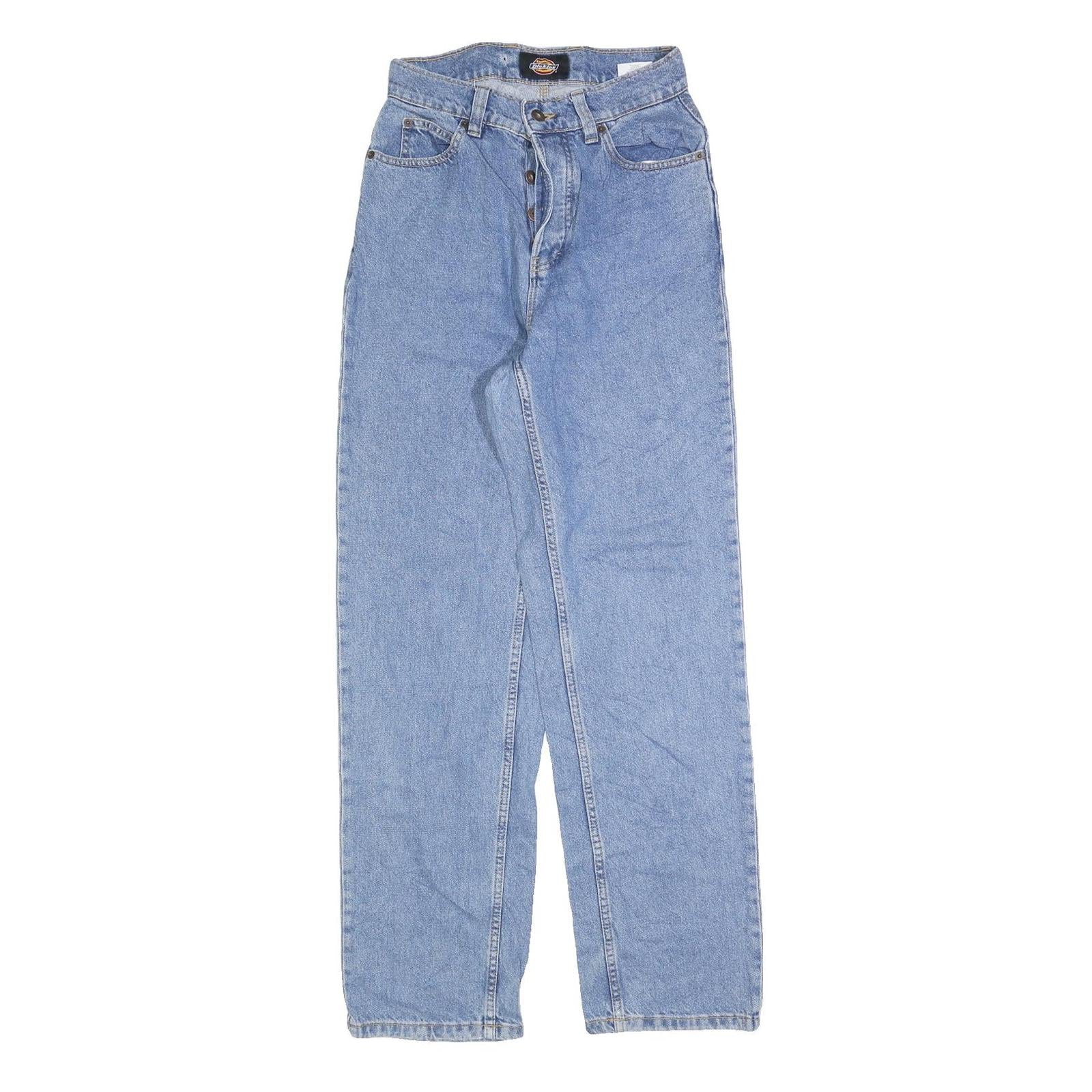 DICKIES Womens Jeans Blue Regular Straight Denim W27 L32 Button Cotton Blend Refurbished - N/A refurbished available on Cerqular