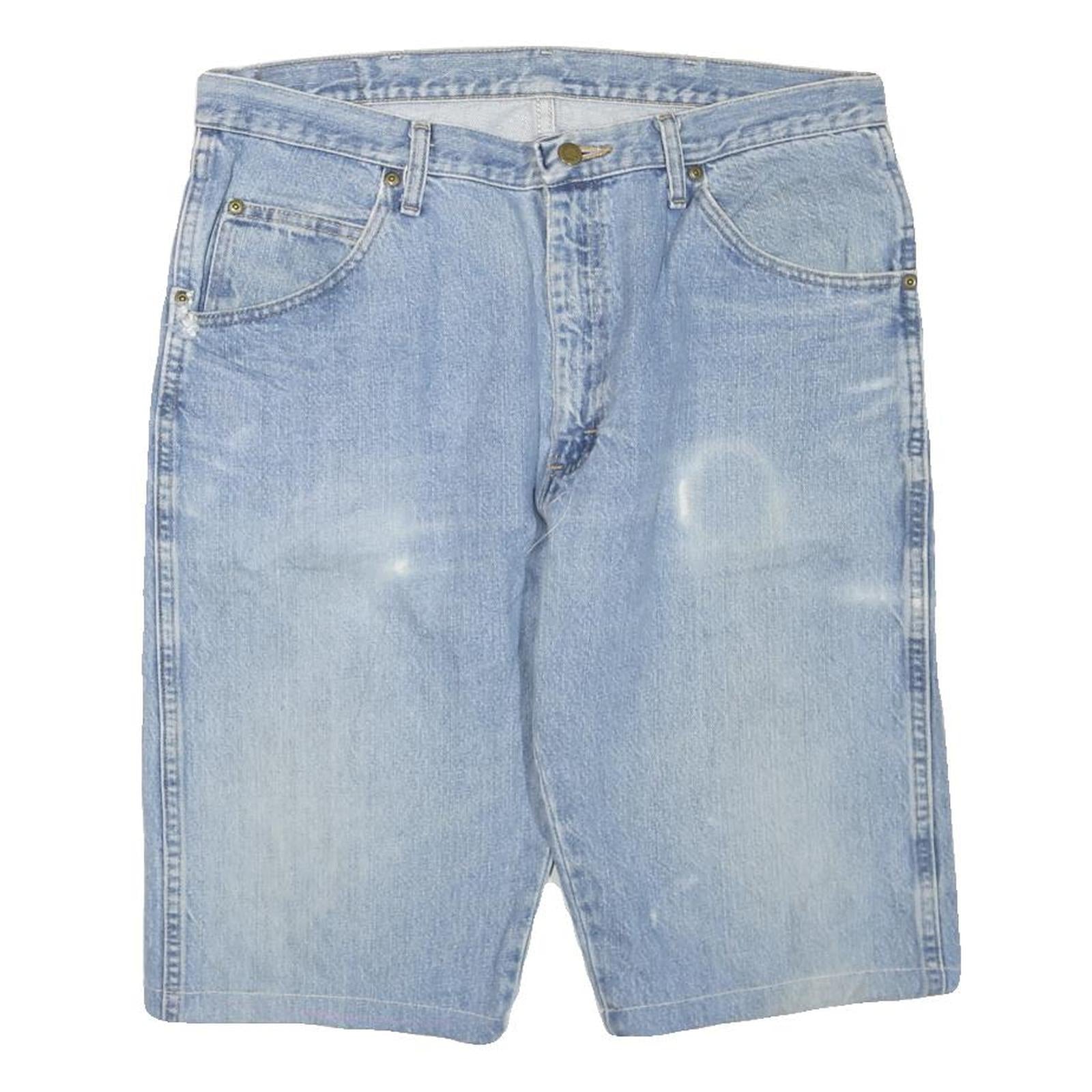 WRANGLER Mens Denim Blue Casual Shorts L W36 Classic Cotton Blend Refurbished - N/A refurbished available on Cerqular