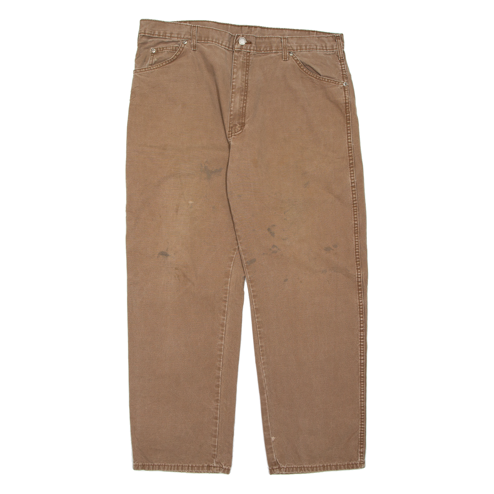 DICKIES Mens Trousers Brown Regular Straight W36 L29 Refurbished - N/A refurbished available on Cerqular