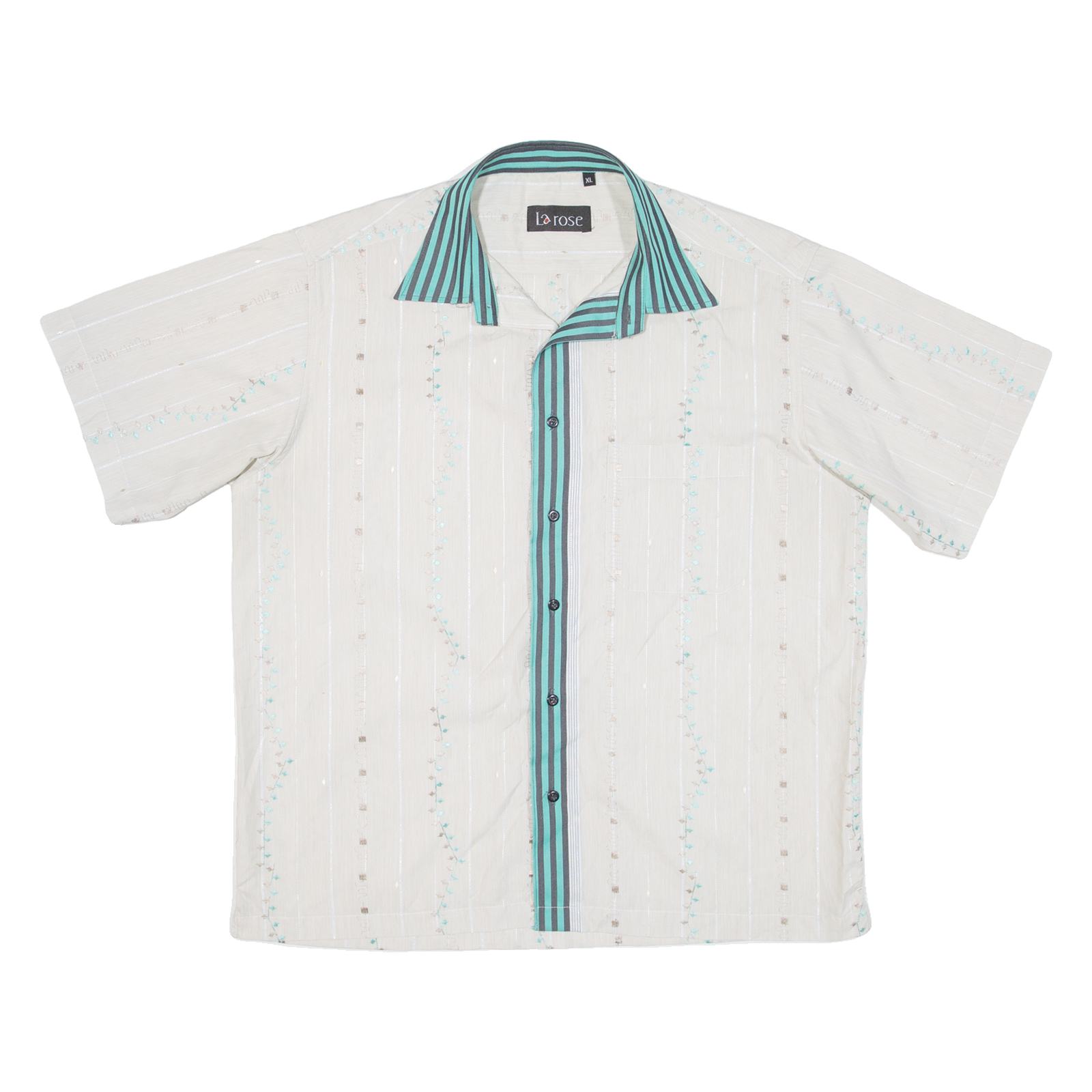 LA ROSE Mens Shirt Beige Crazy Pattern XL Refurbished - N/A refurbished available on Cerqular
